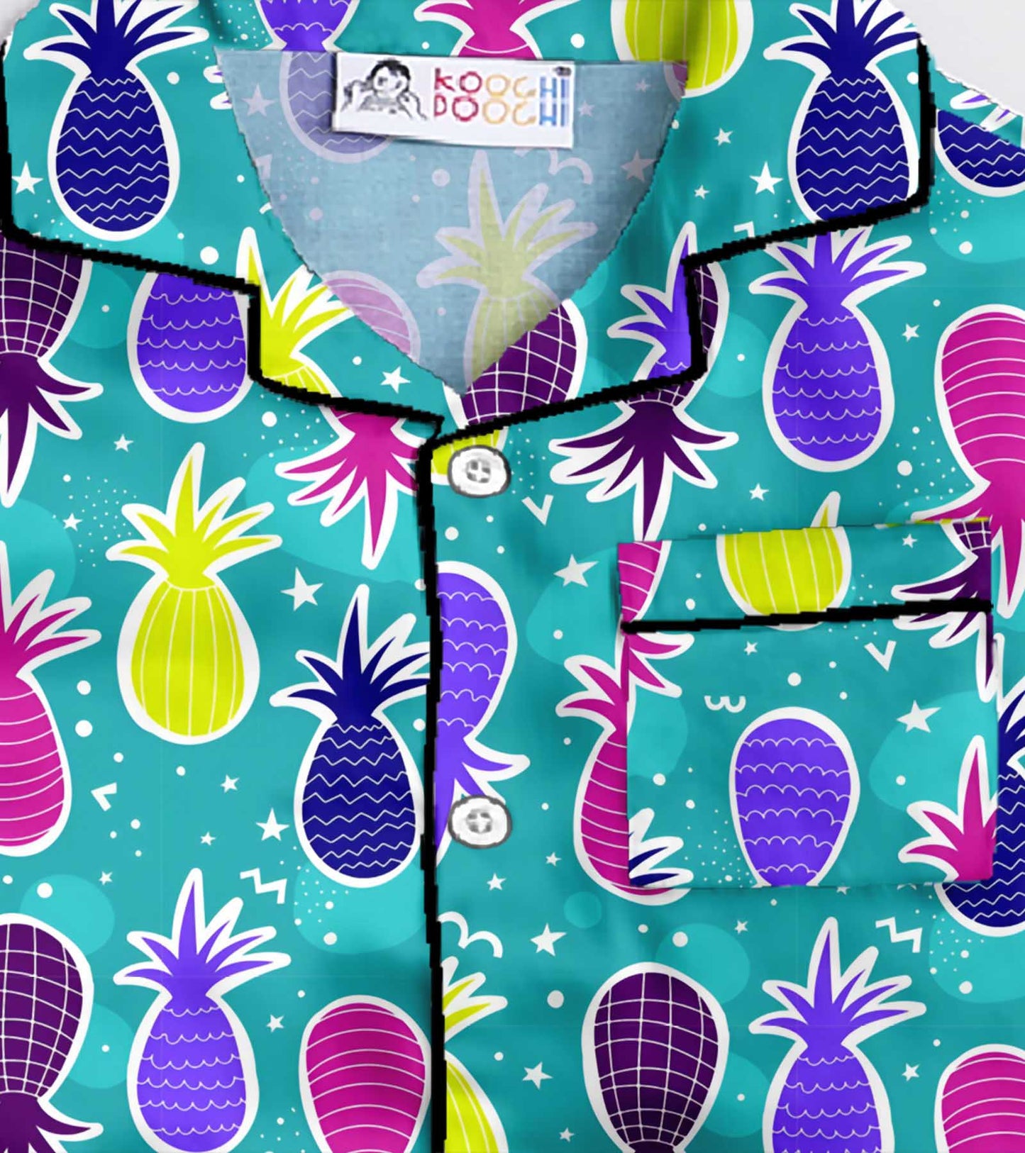Pineapple Cute Printed Nightsuit Set