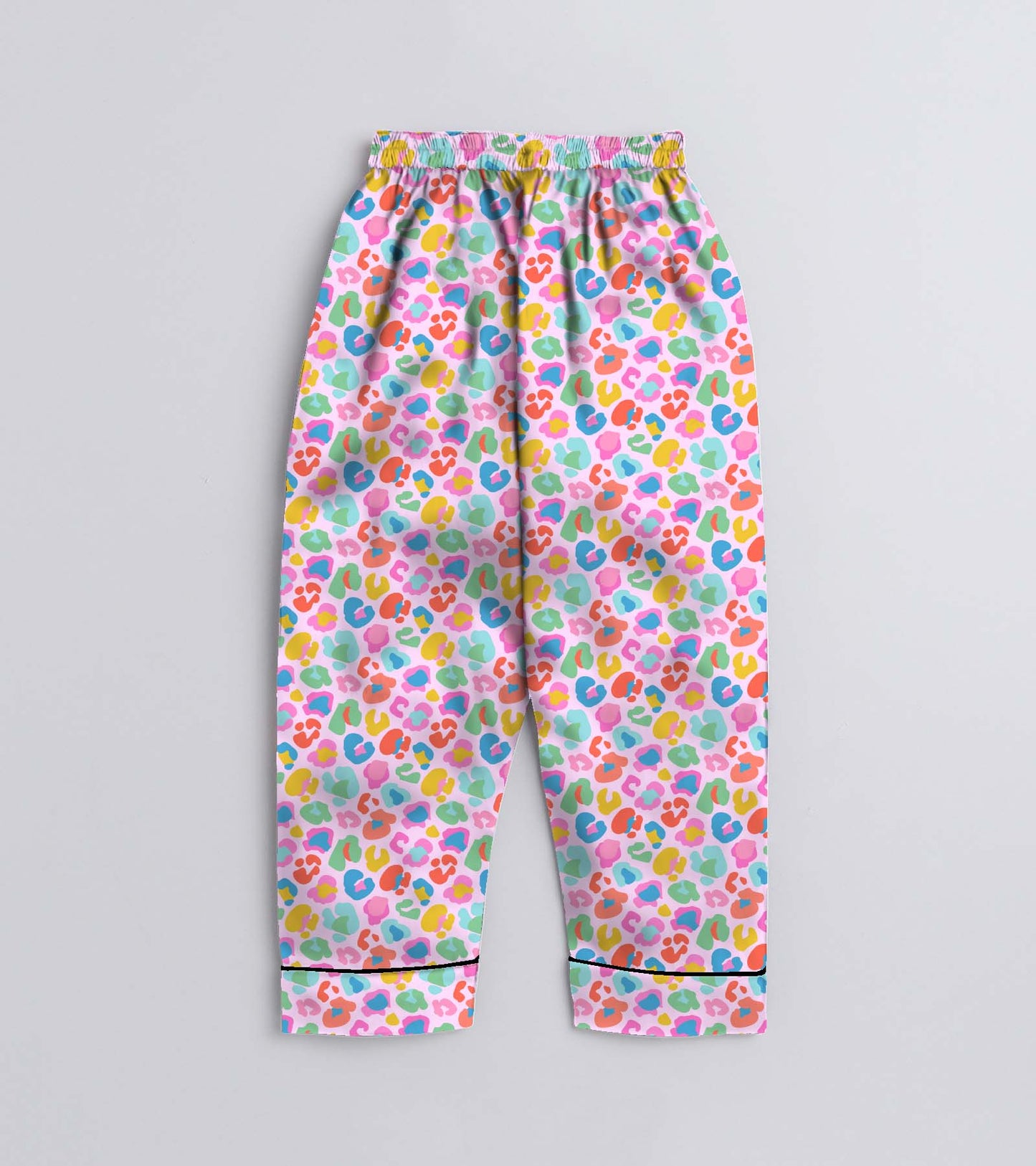Pink Animal Skin Printed Girls Pure Cotton Nightsuit Set
