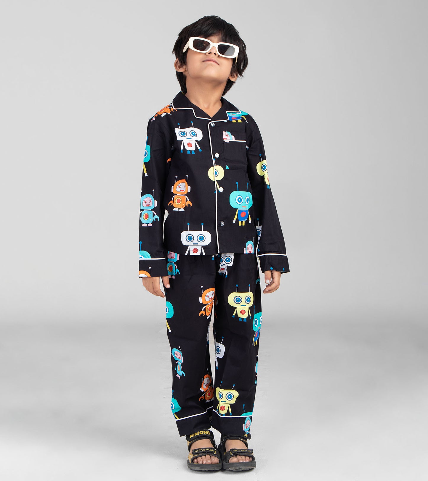 Play Robot Printed Night Suit Set