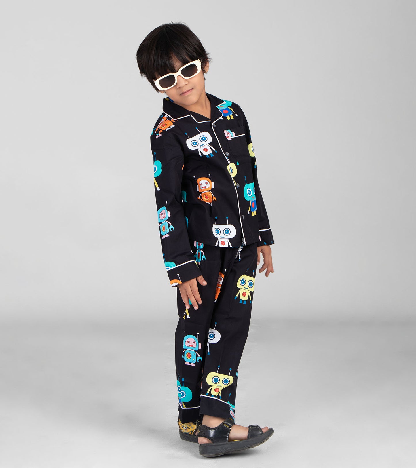 Play Robot Printed Night Suit Set