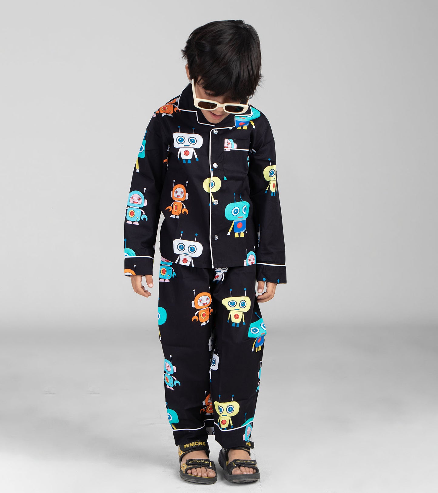 Play Robot Printed Night Suit Set