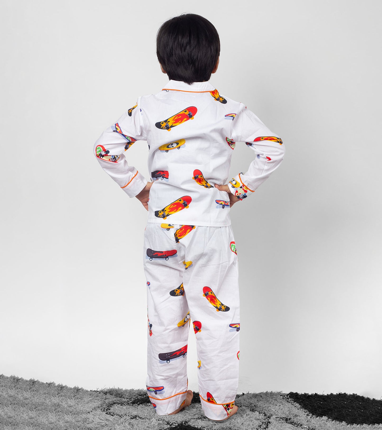 Playing with Skateboard Printed Night Suit Set