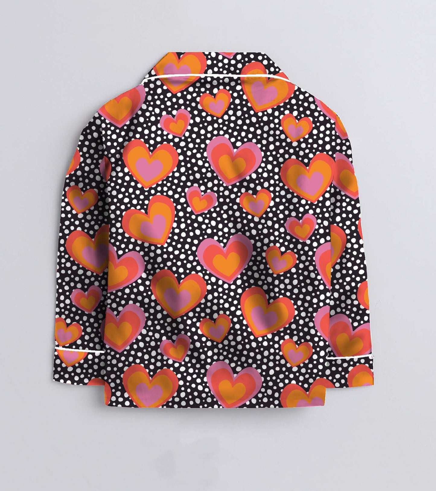 Polka Love Printed Girls Pure Cotton Nightsuit Set