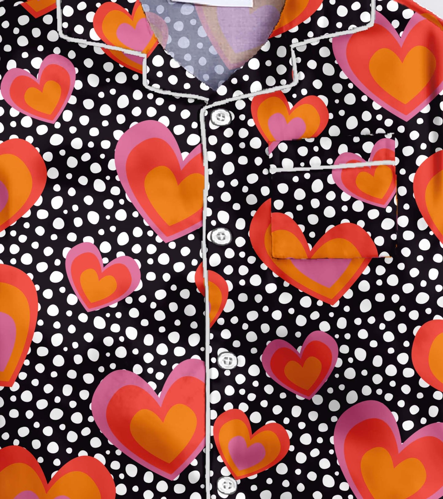 Polka Love Printed Girls Pure Cotton Nightsuit Set