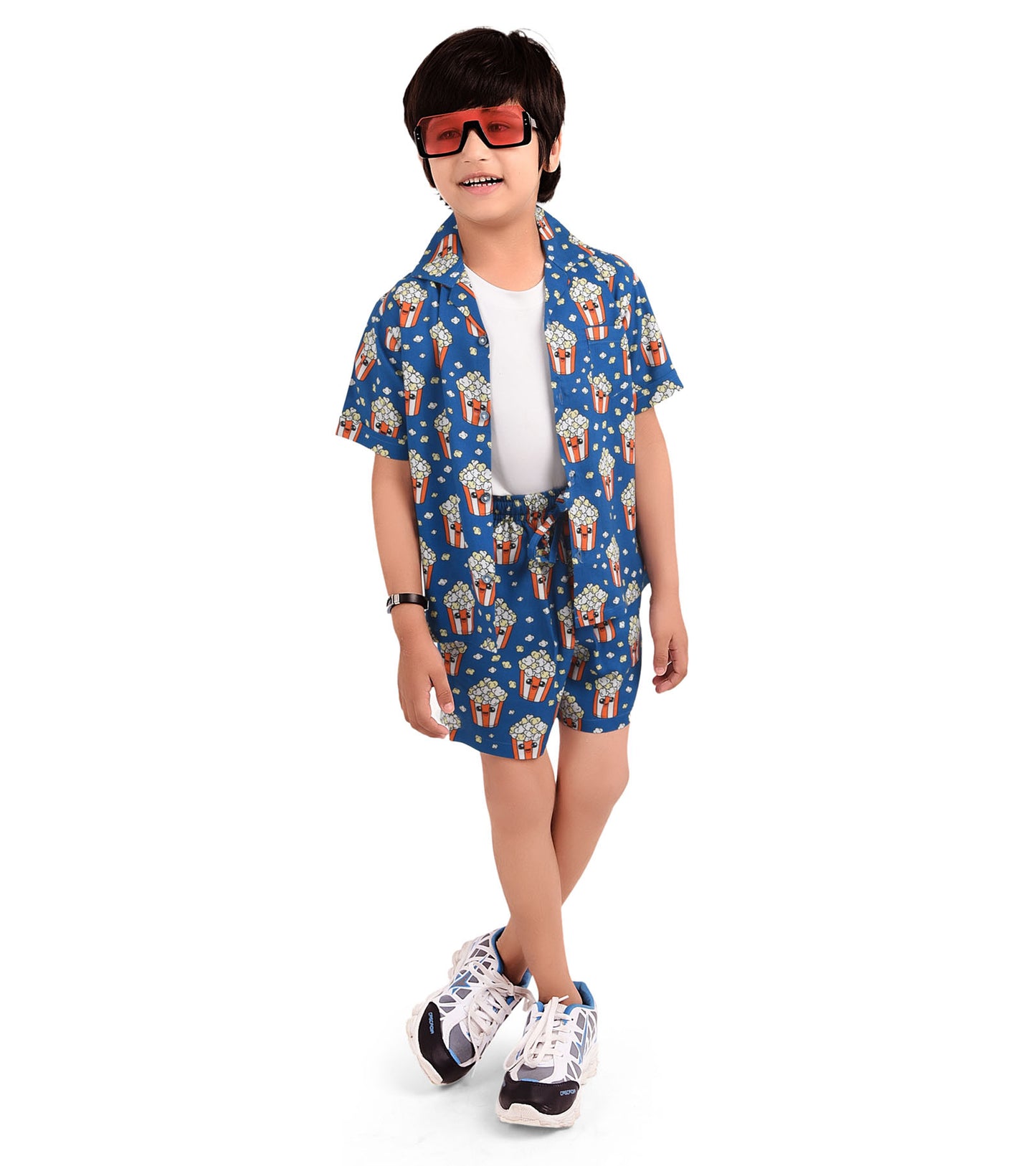 Popcorn Printed Cord Set for Boys
