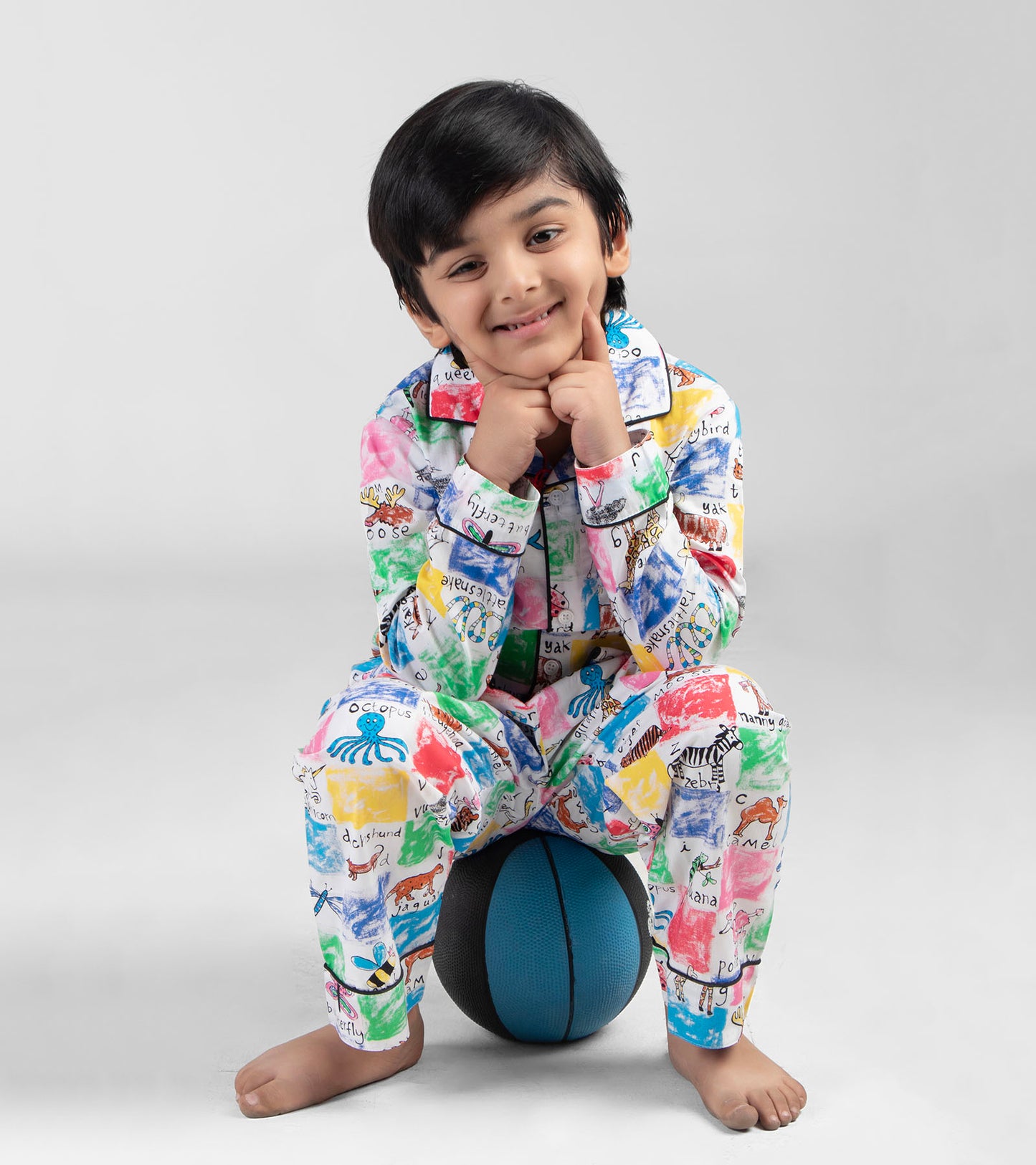 Checks ABC Printed Night Suit Set
