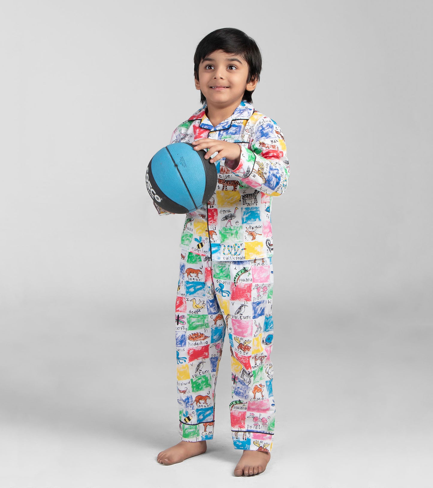 Checks ABC Printed Night Suit Set