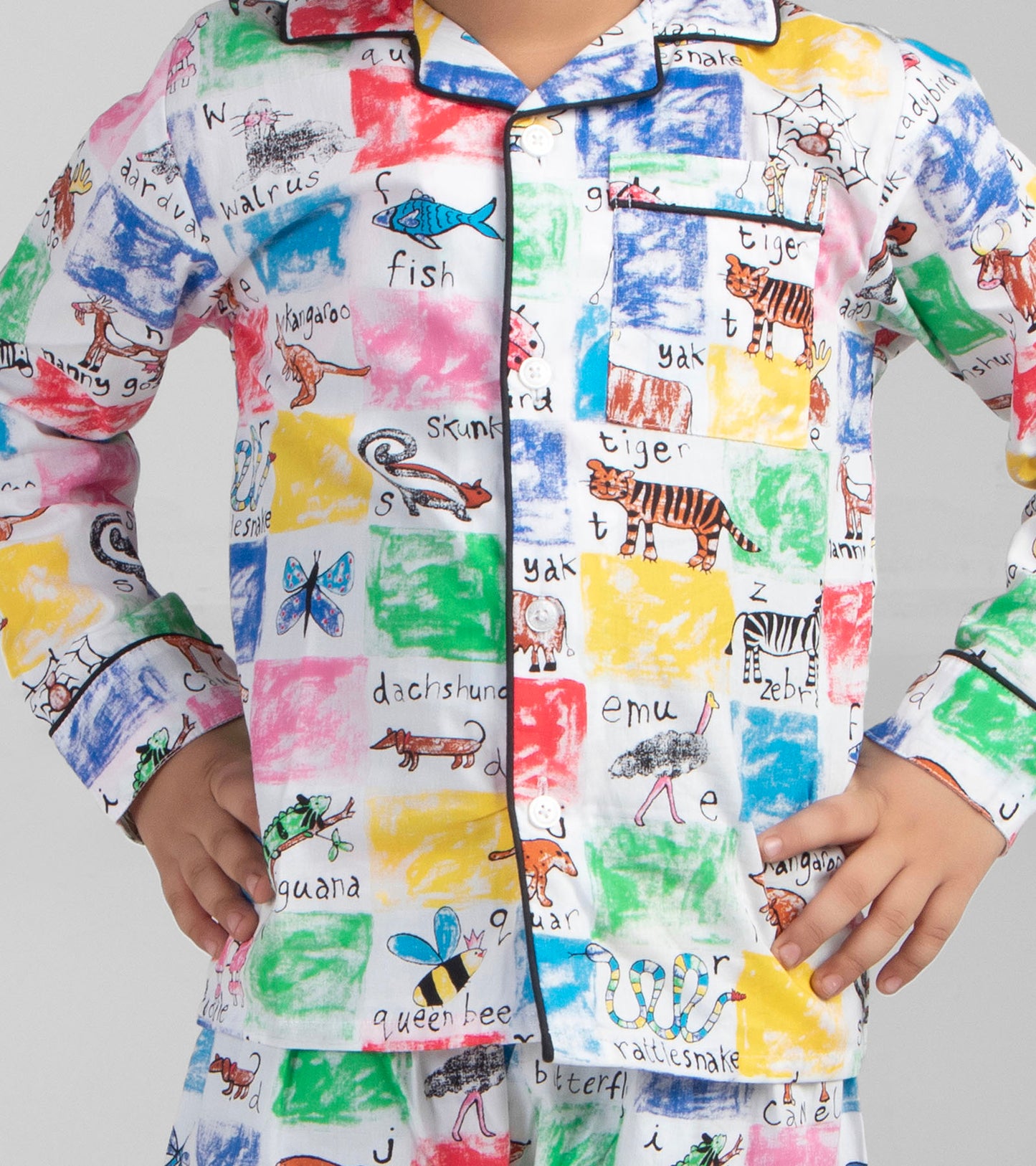 Checks ABC Printed Night Suit Set