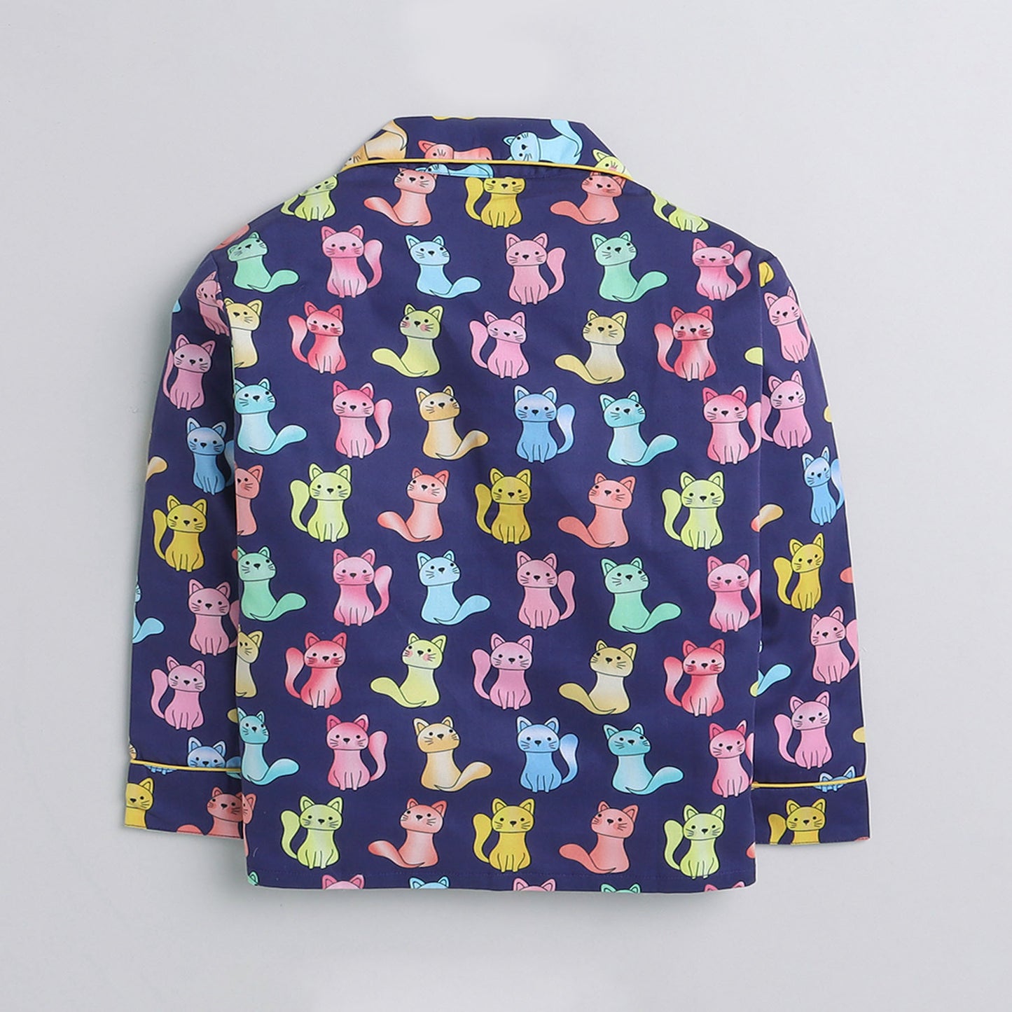 Purple Kitty Printed Night Suit Set