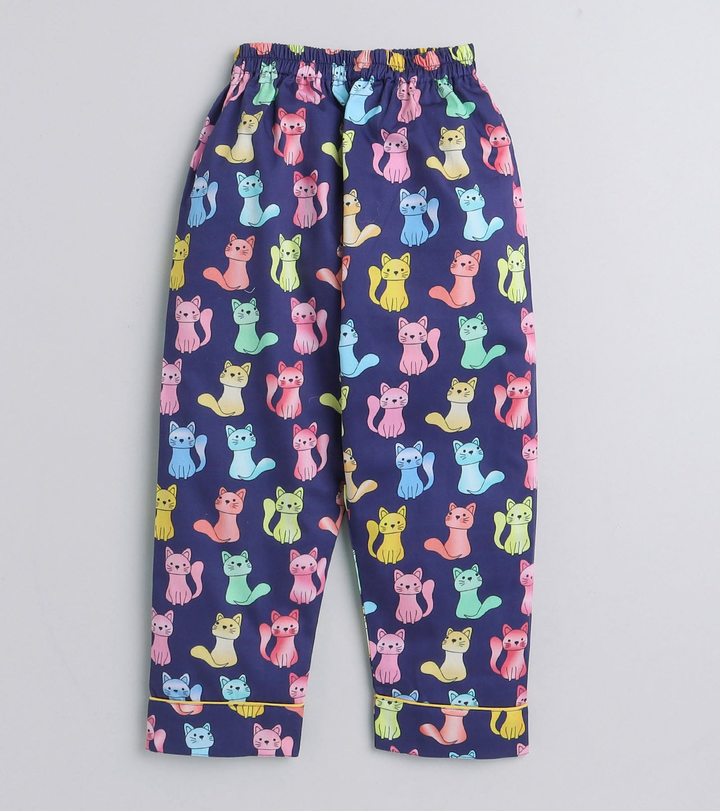 Purple Kitty Printed Night Suit Set