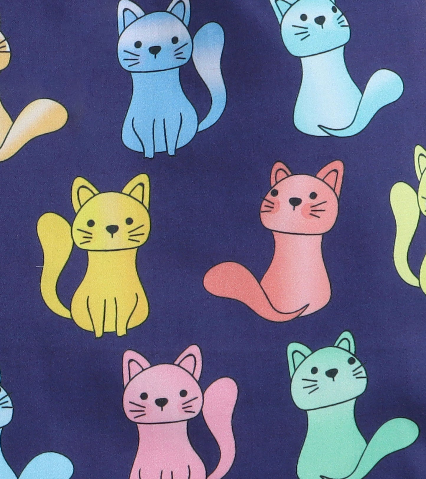 Purple Kitty Printed Night Suit Set