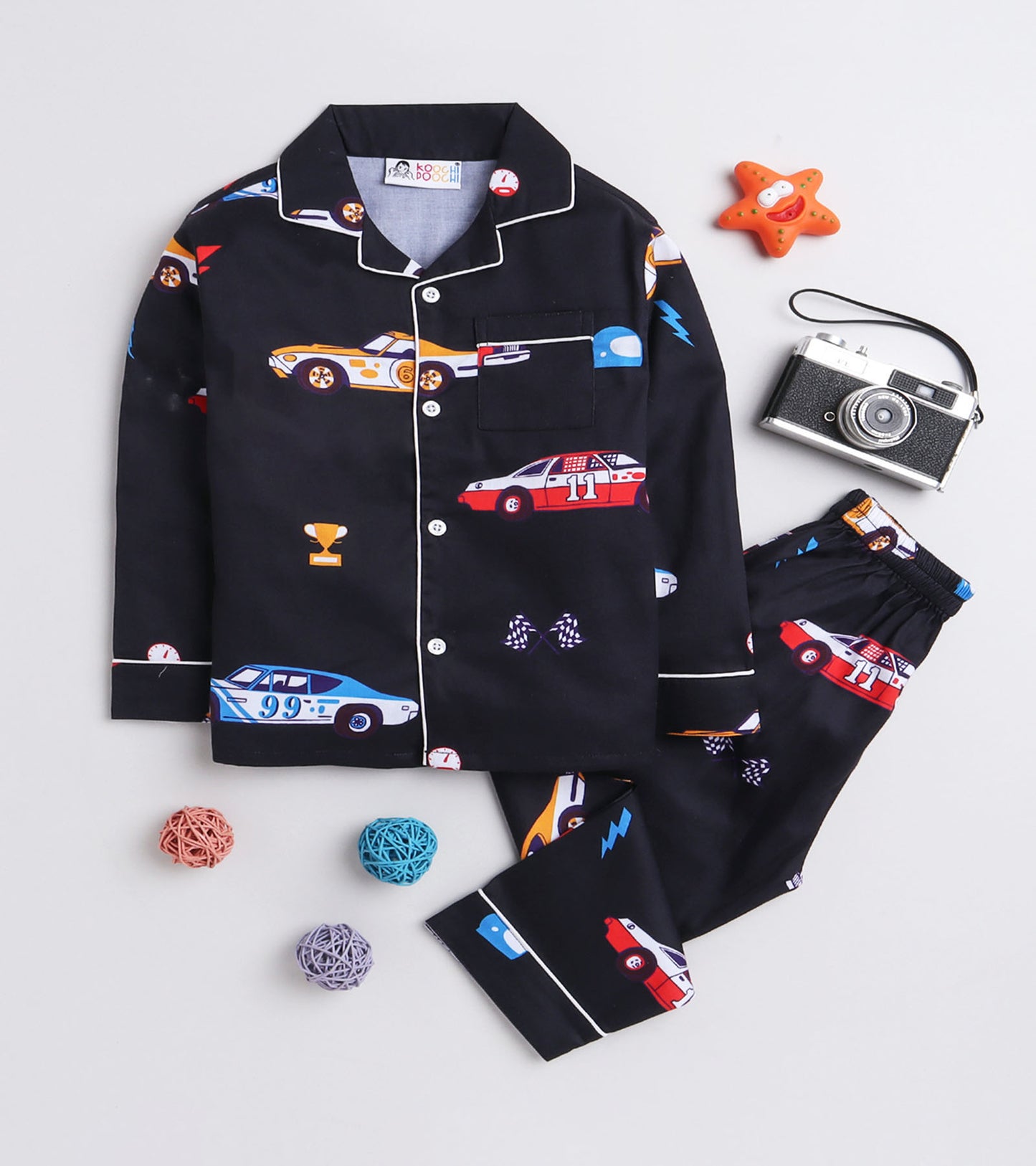 Racing Car Play printed Nightsuit Set