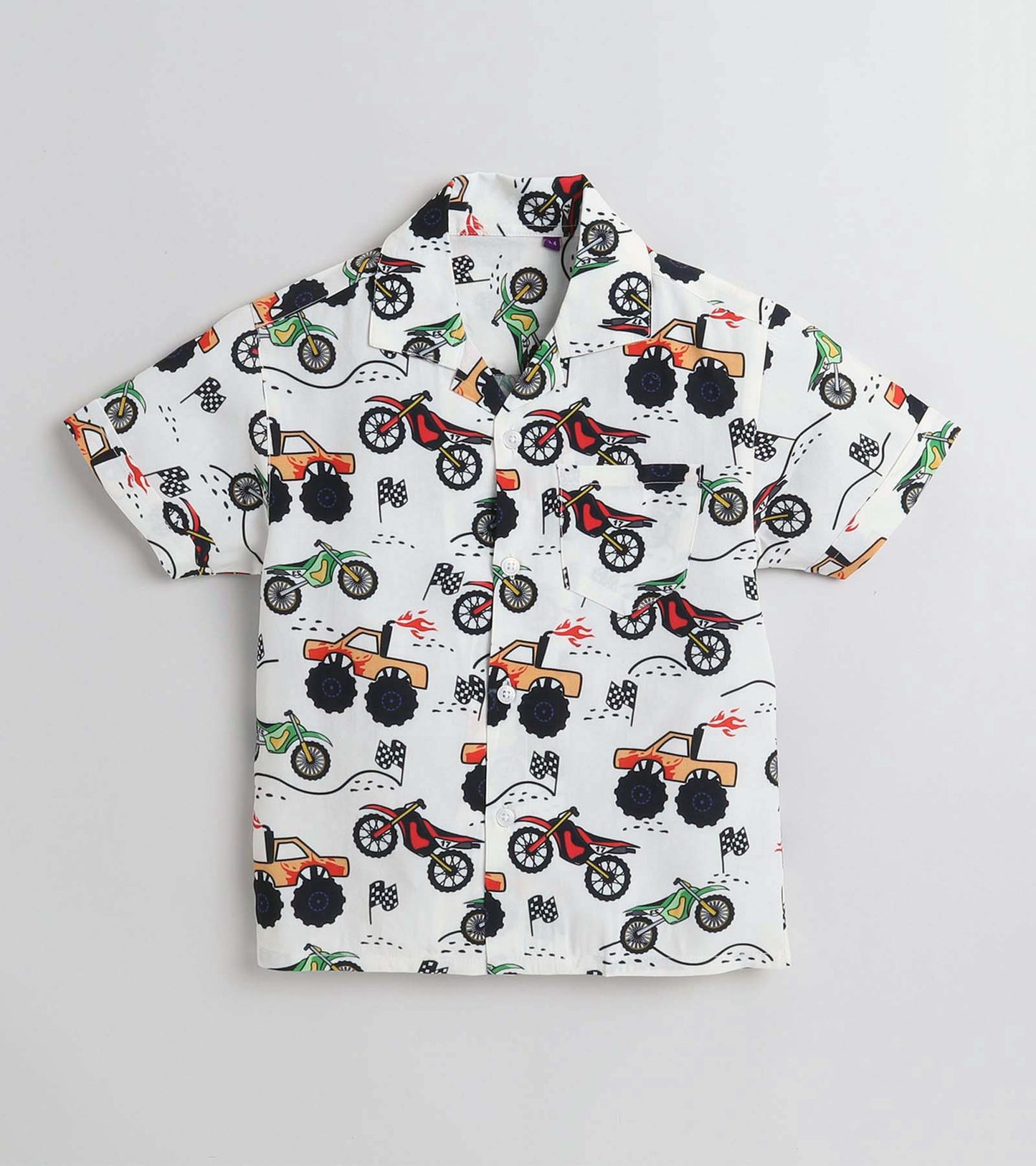 Racing Truck Bike Printed Boys Co ord Set