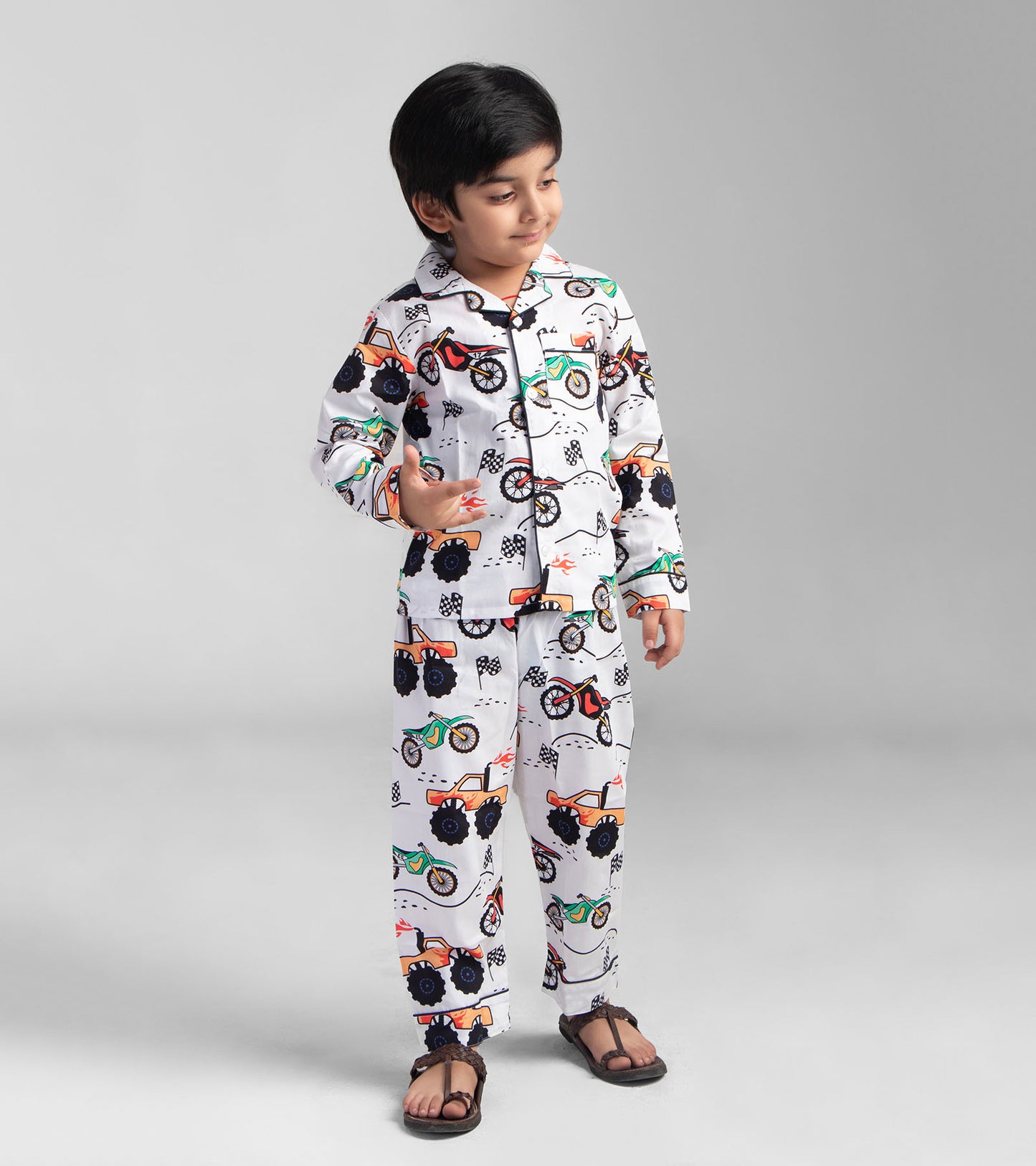 Racing Truck Printed Night Suit Set