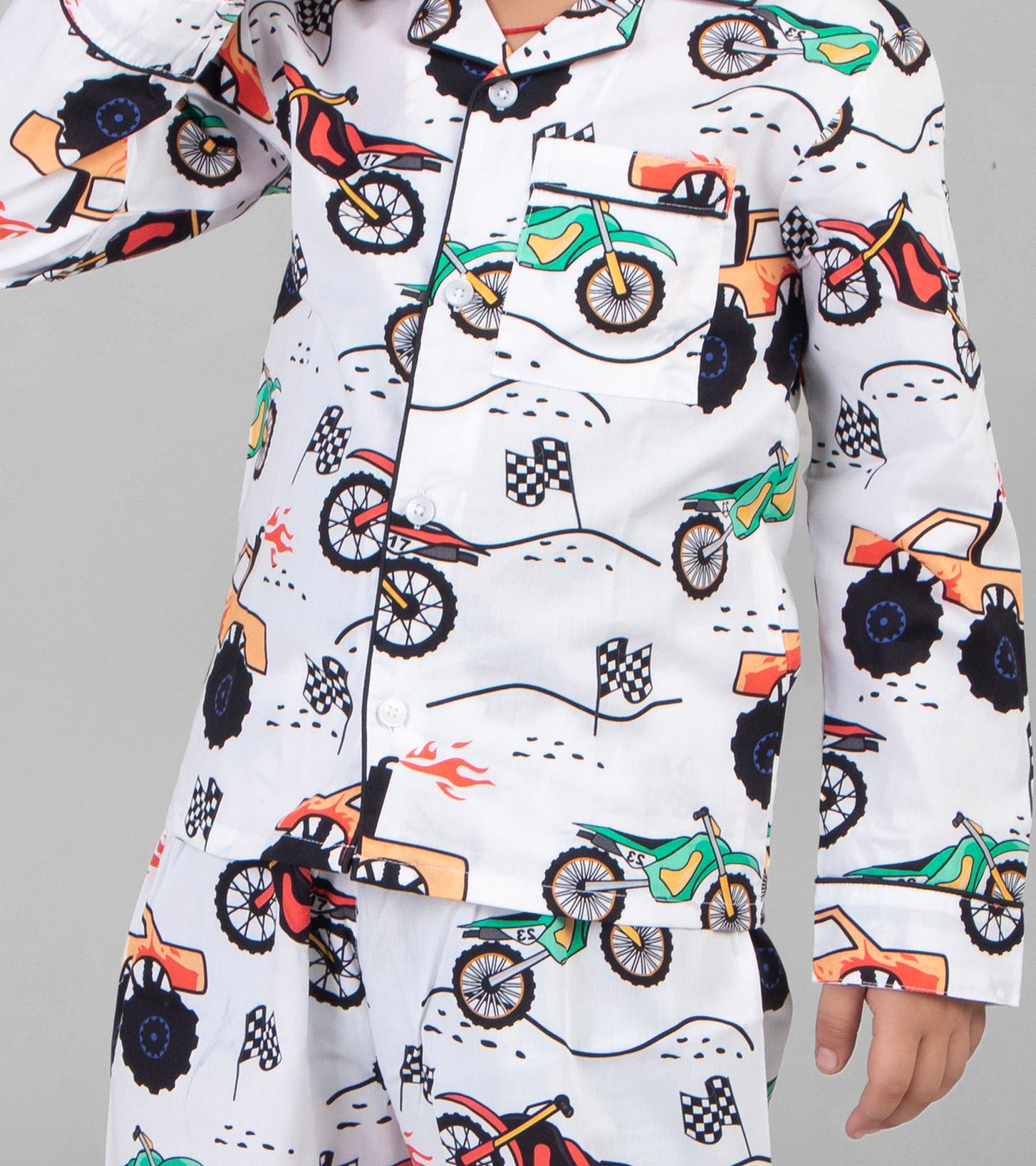 Racing Truck Printed Night Suit Set