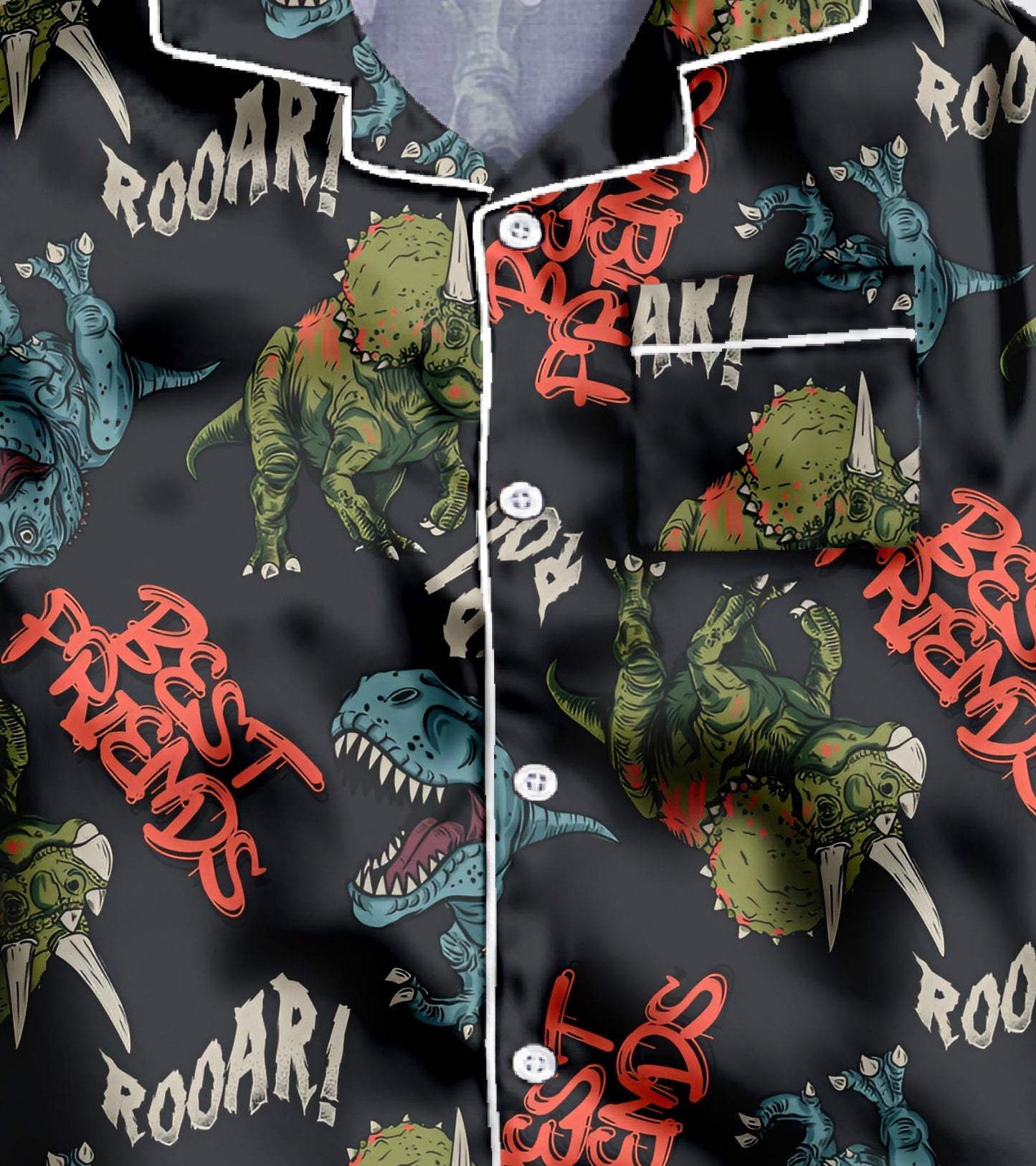 Roar Dino Pure Cotton Printed Nightsuit Set