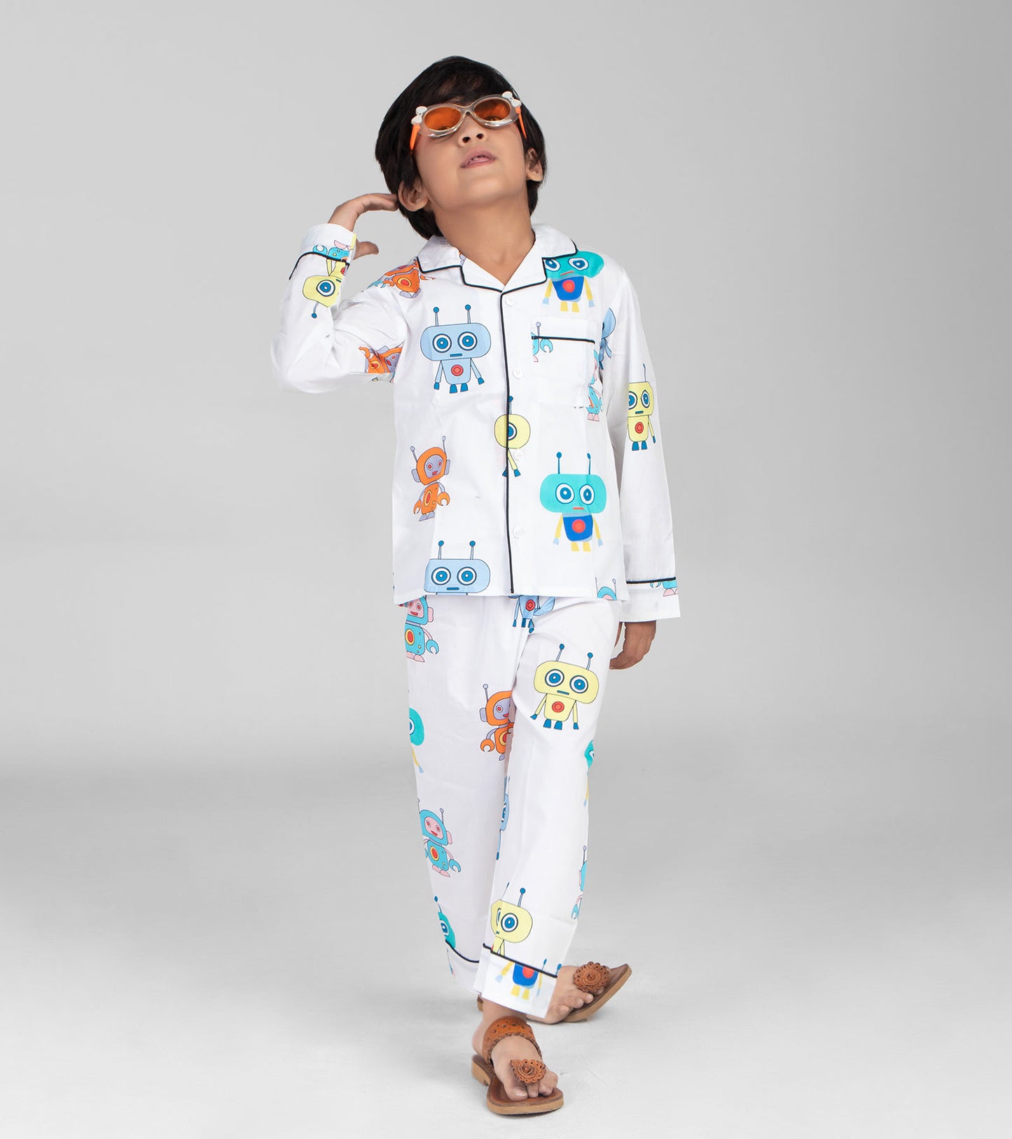 Robot Printed Night Suit Set