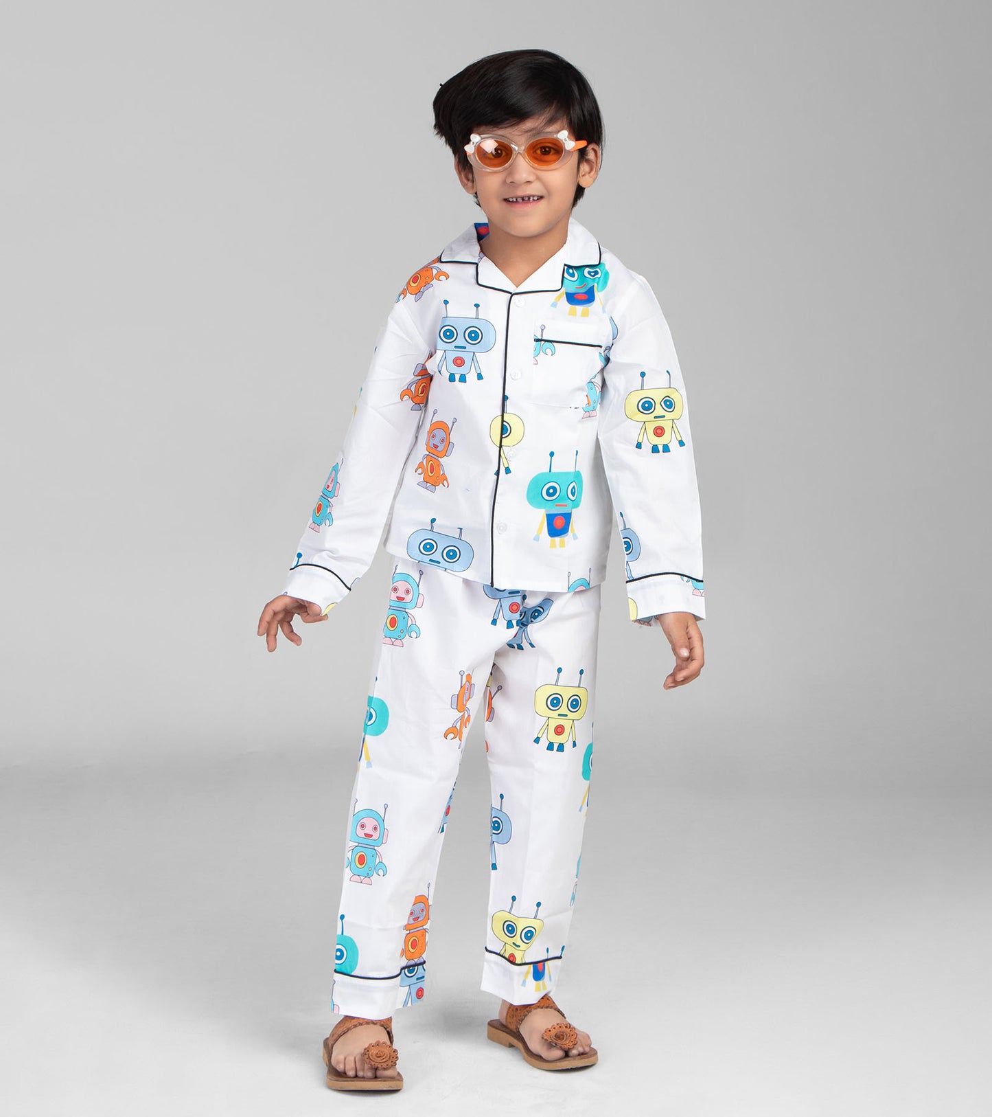 Robot Printed Night Suit Set