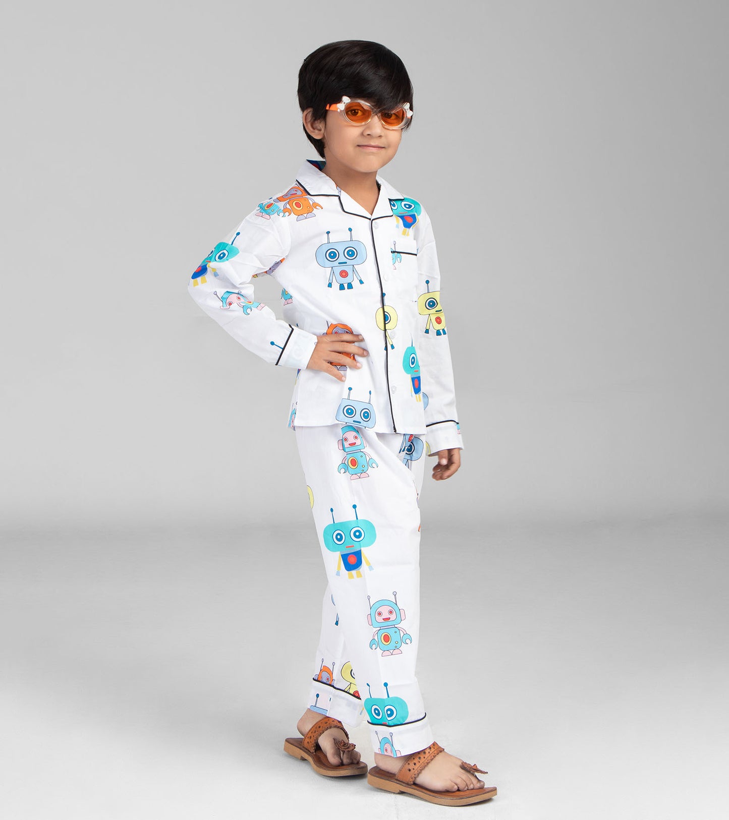 Robot Printed Night Suit Set