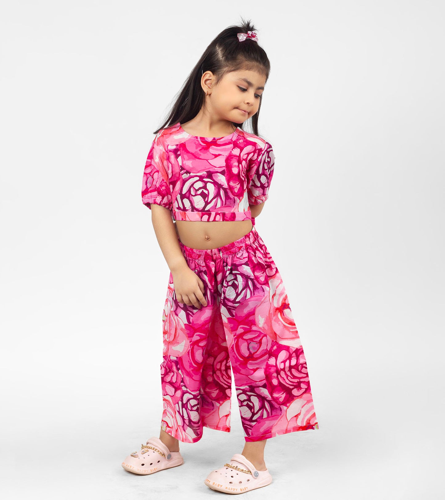 Roses Printed Co ord Sets For Girls