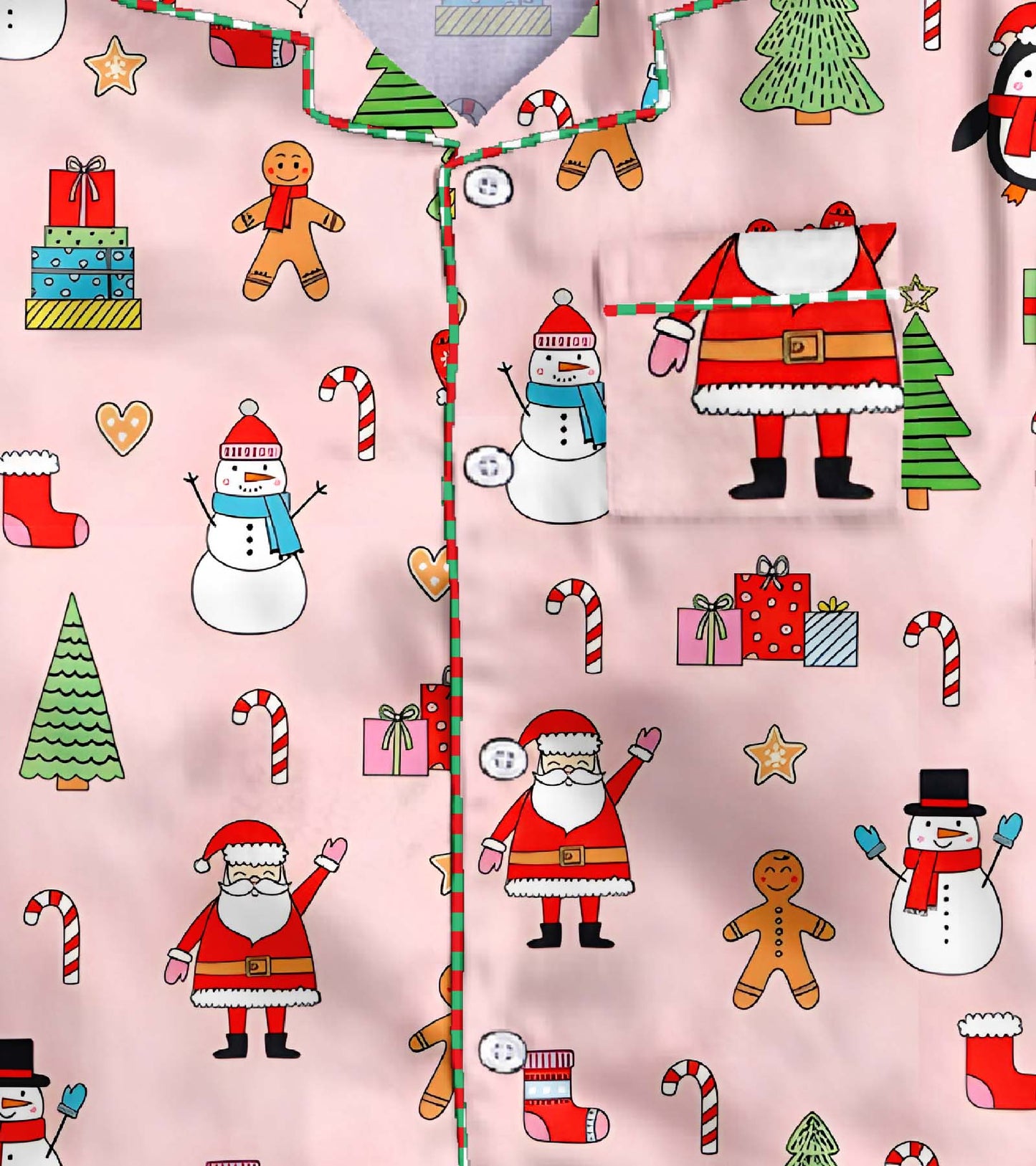 Santa is Commig Pure Cotton Christmas Printed Nightsuit Set