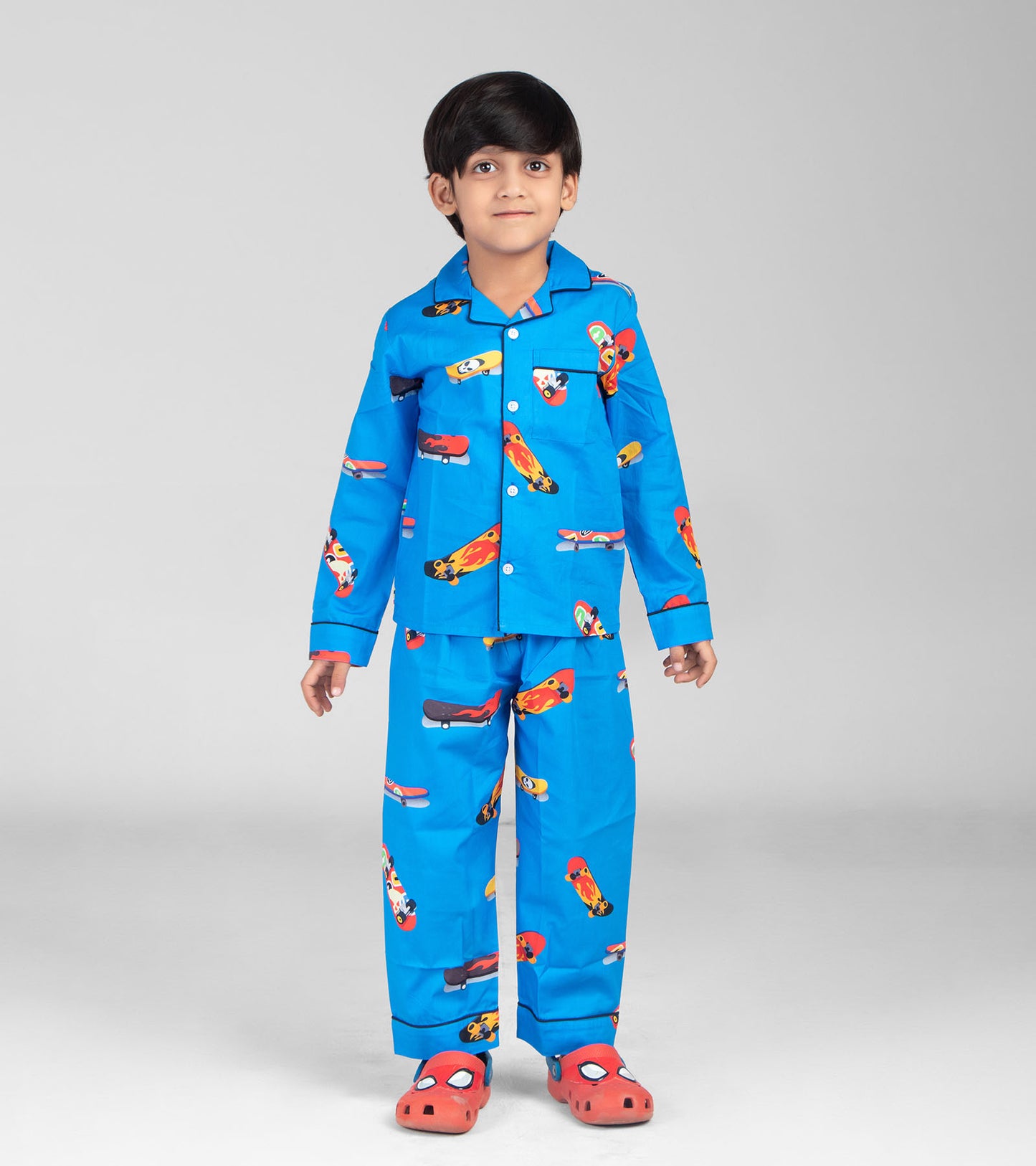 Skateboard Play Printed Night Suit Set