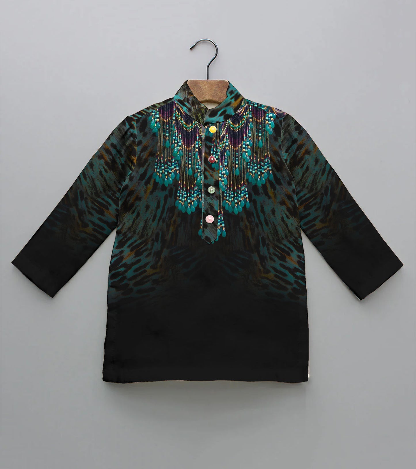 Neckline Printed Pure Cotton Kurta And Pyjama