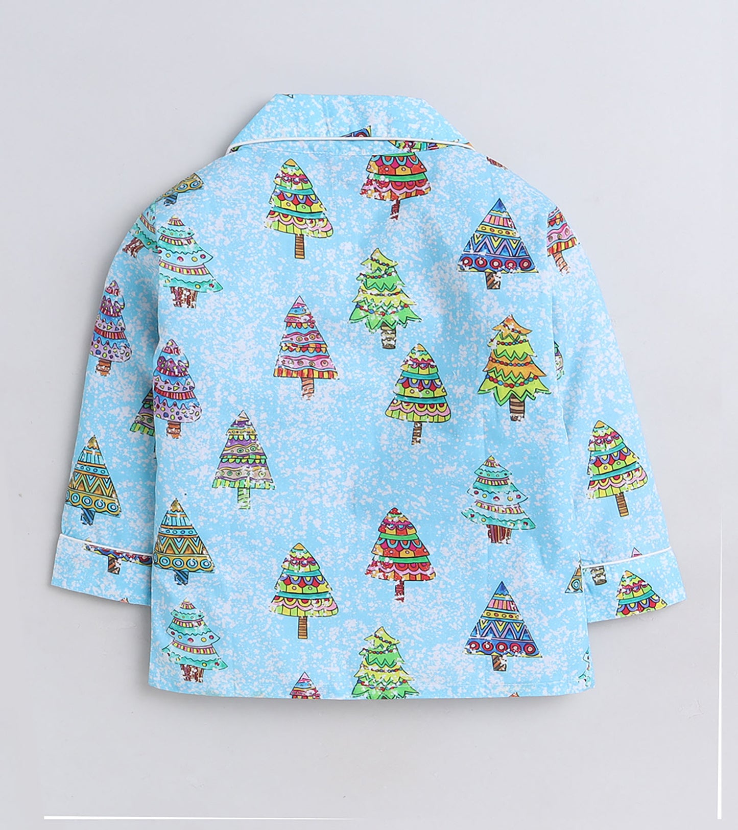 Snow Tree Printed Christmas Gift Nightsuit Set