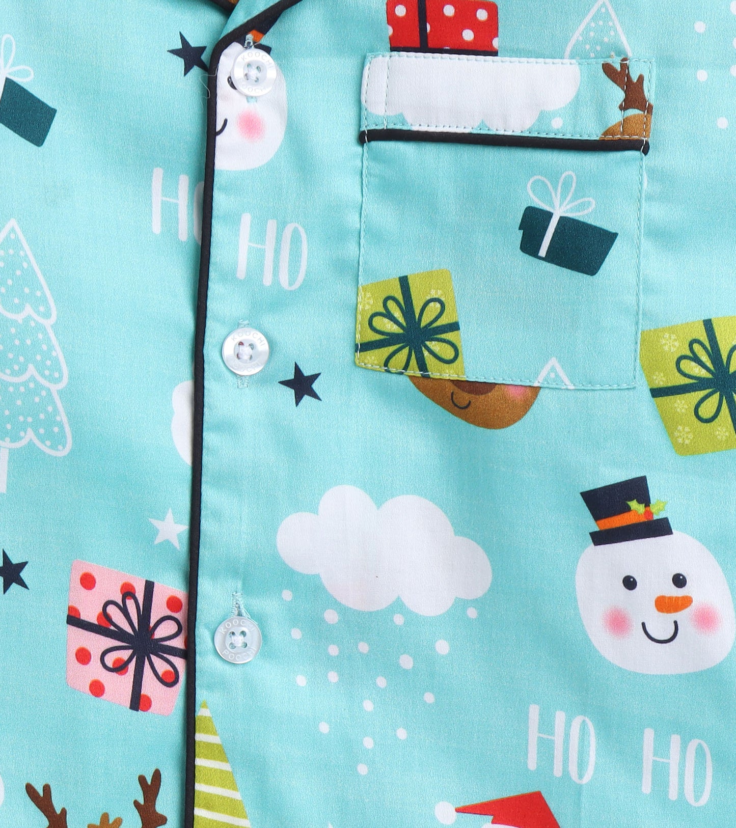 Snowman Printed Christmas Nightsuit Set