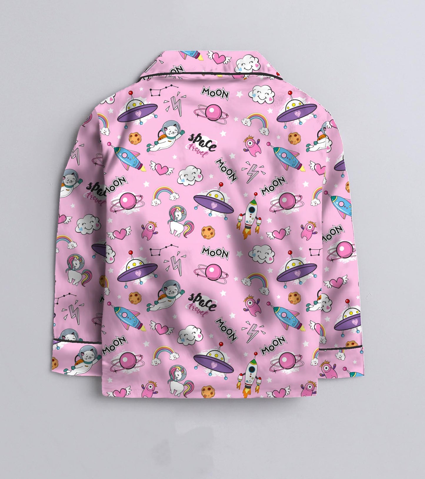 Space and Moon Cute Pure Cotton Printed Nightsuit Set