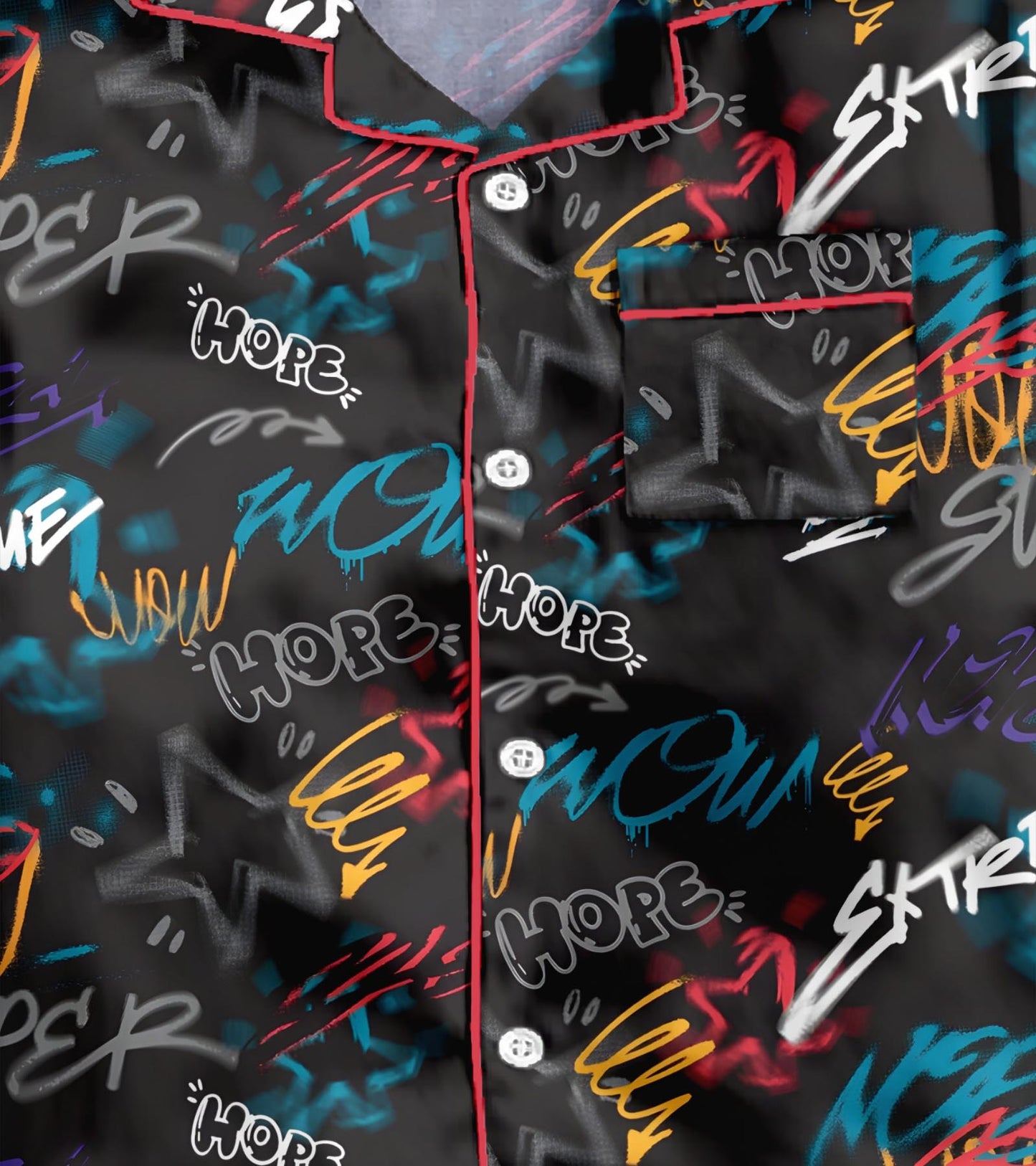 Spray Writting Printed Nightsuit Set