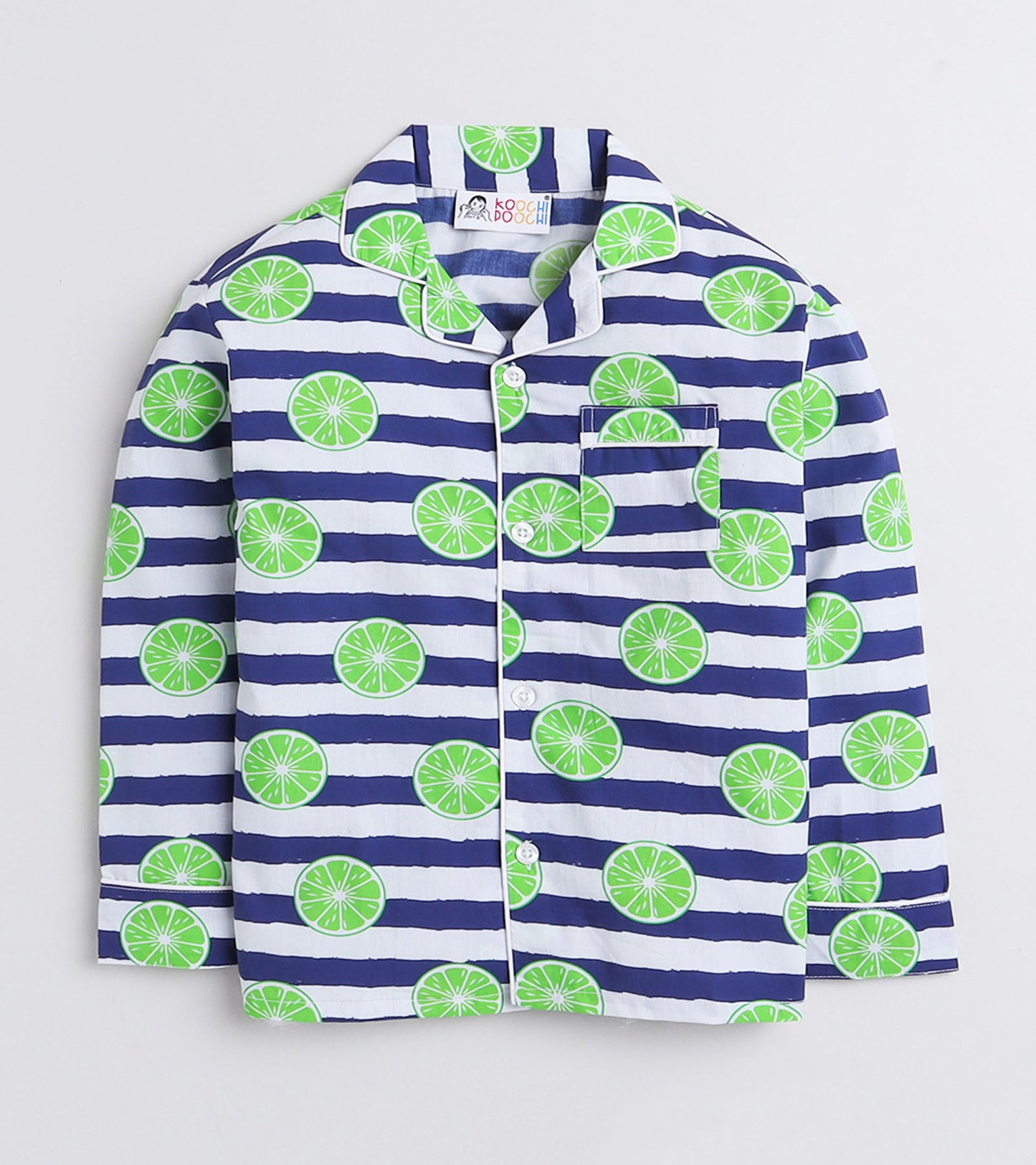 Stripe Lemon Printed Night Suit Set
