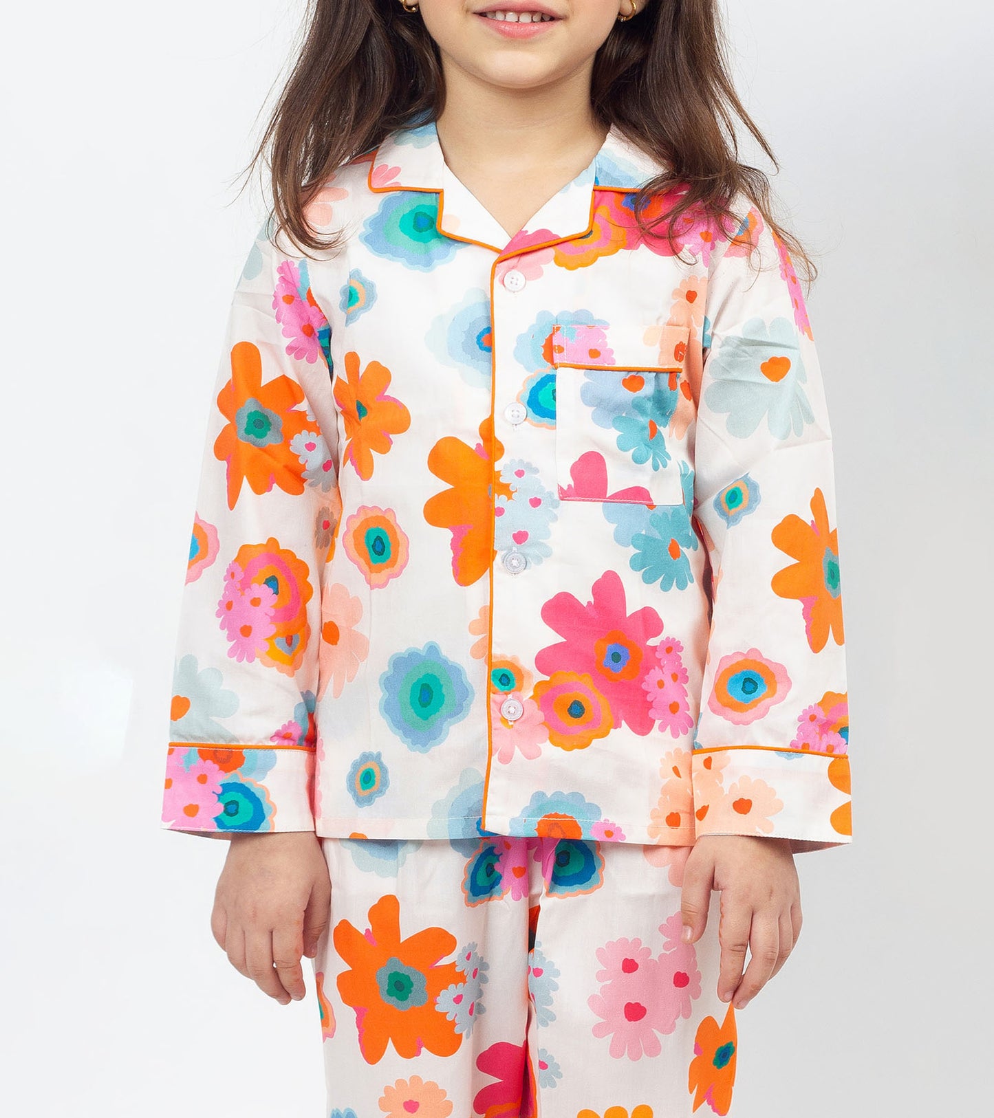 Summer Florals Printed Girls Nightsuit Set