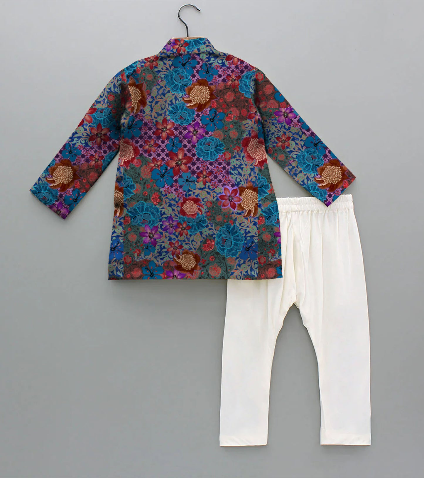 Sunset Floral Printed Pure Cotton Kurta And Pyjama