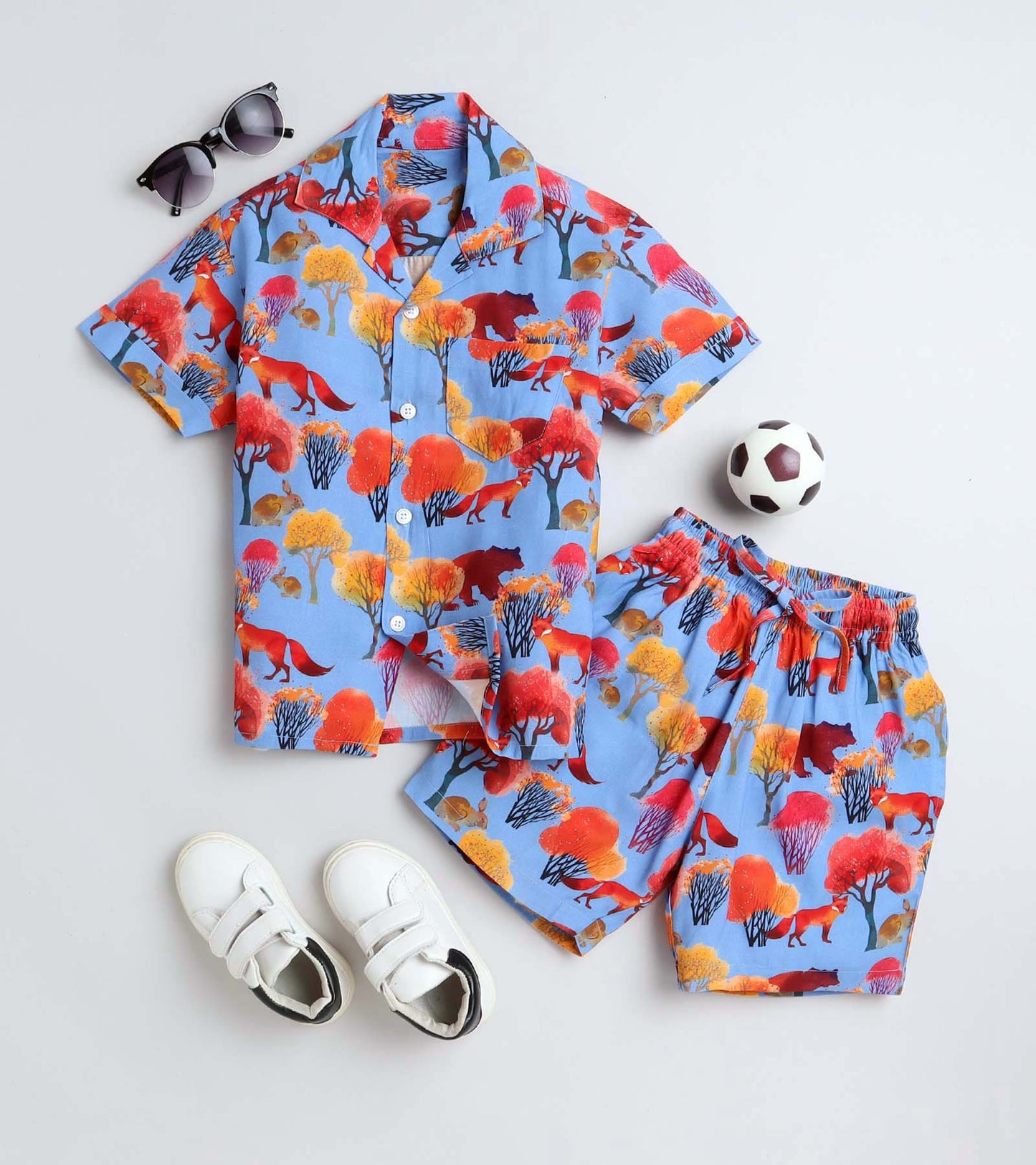 Sunset Wildlife Printed Boys Co ord Set
