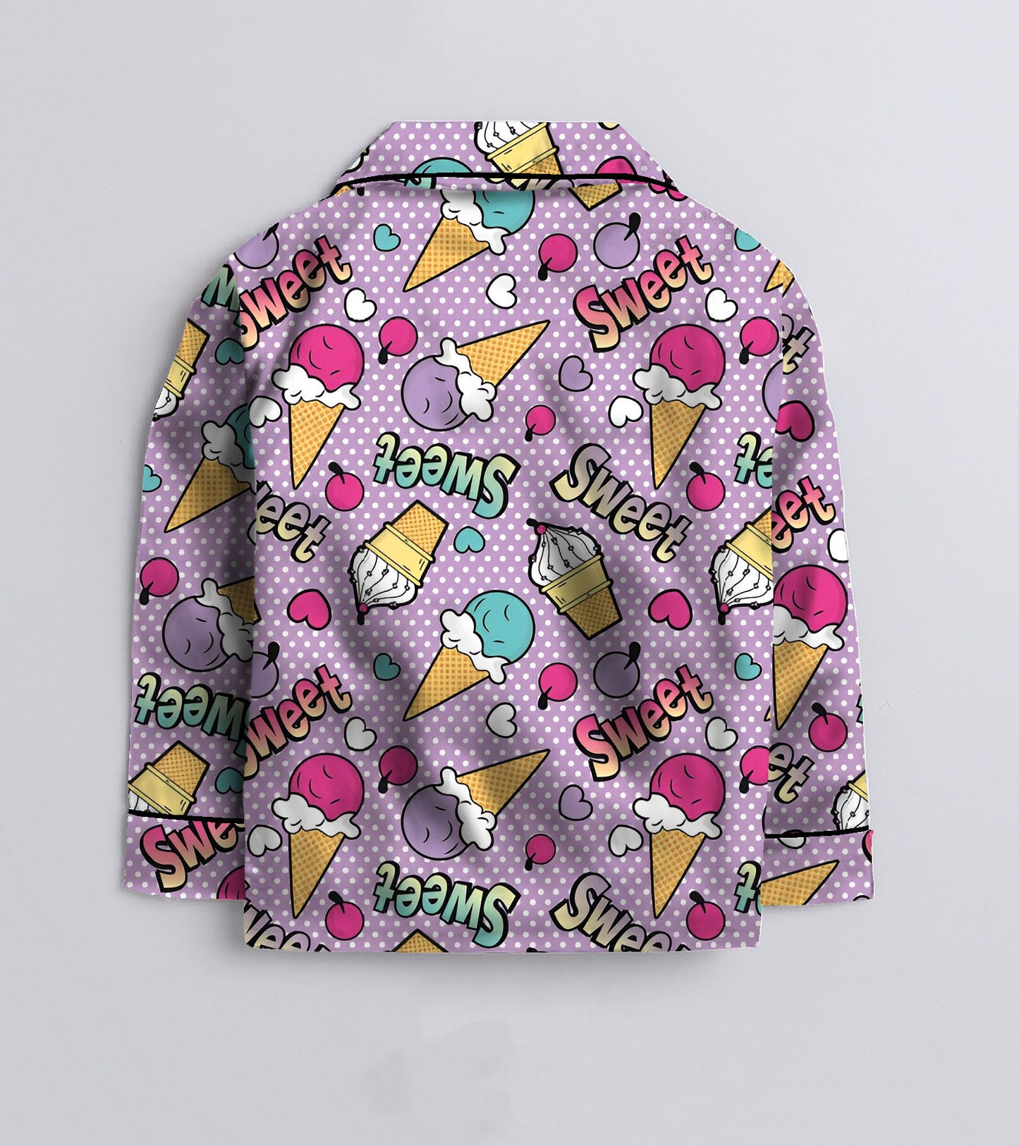 Sweet Ice cream Printed Girls Pure Cotton Nightsuit Set