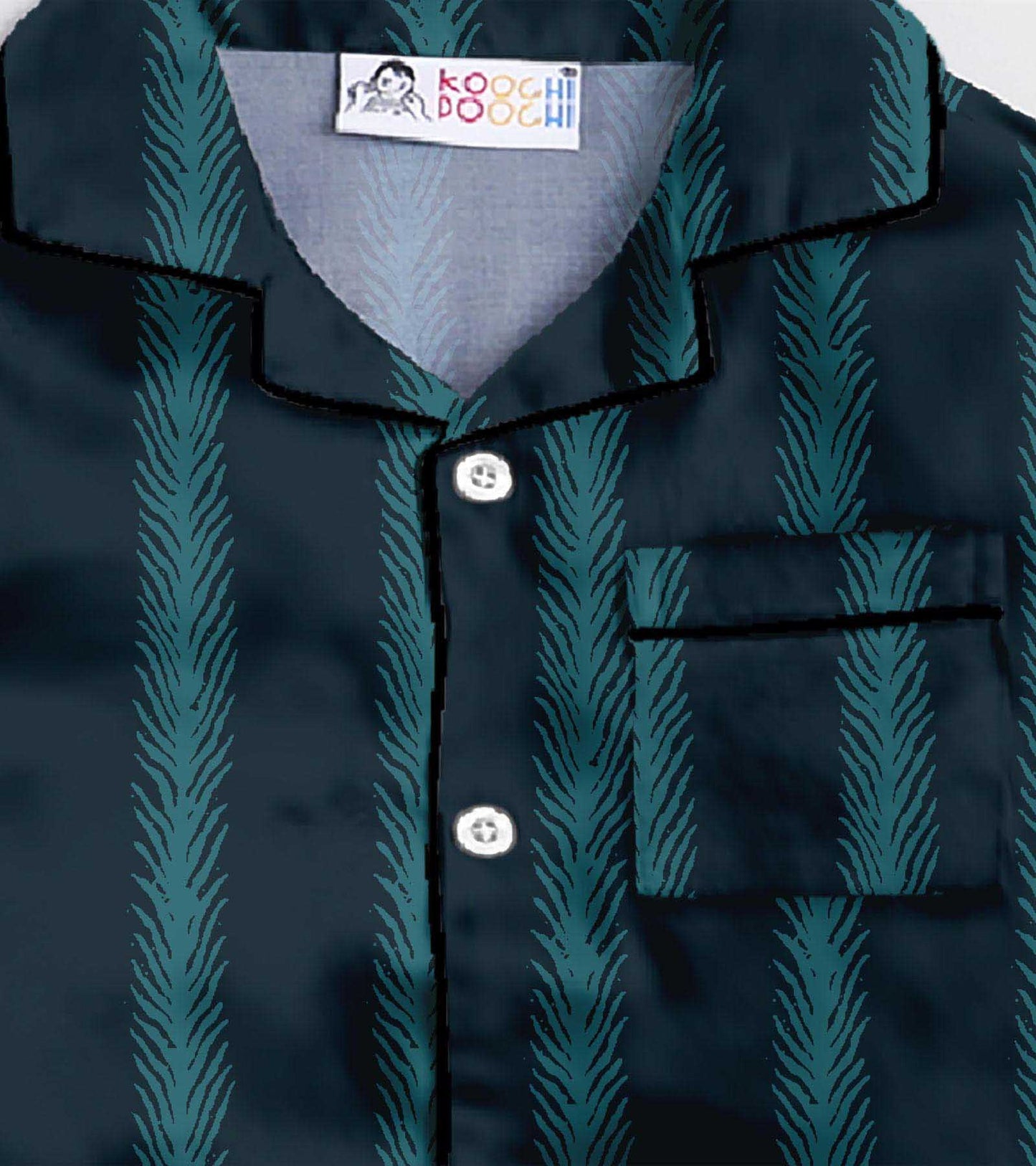 Tree Stripe Printed Nightsuit Set