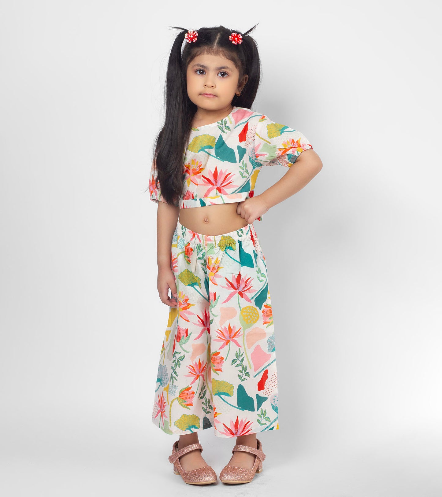 Tropical Floral Printed Co ord Sets For Girls