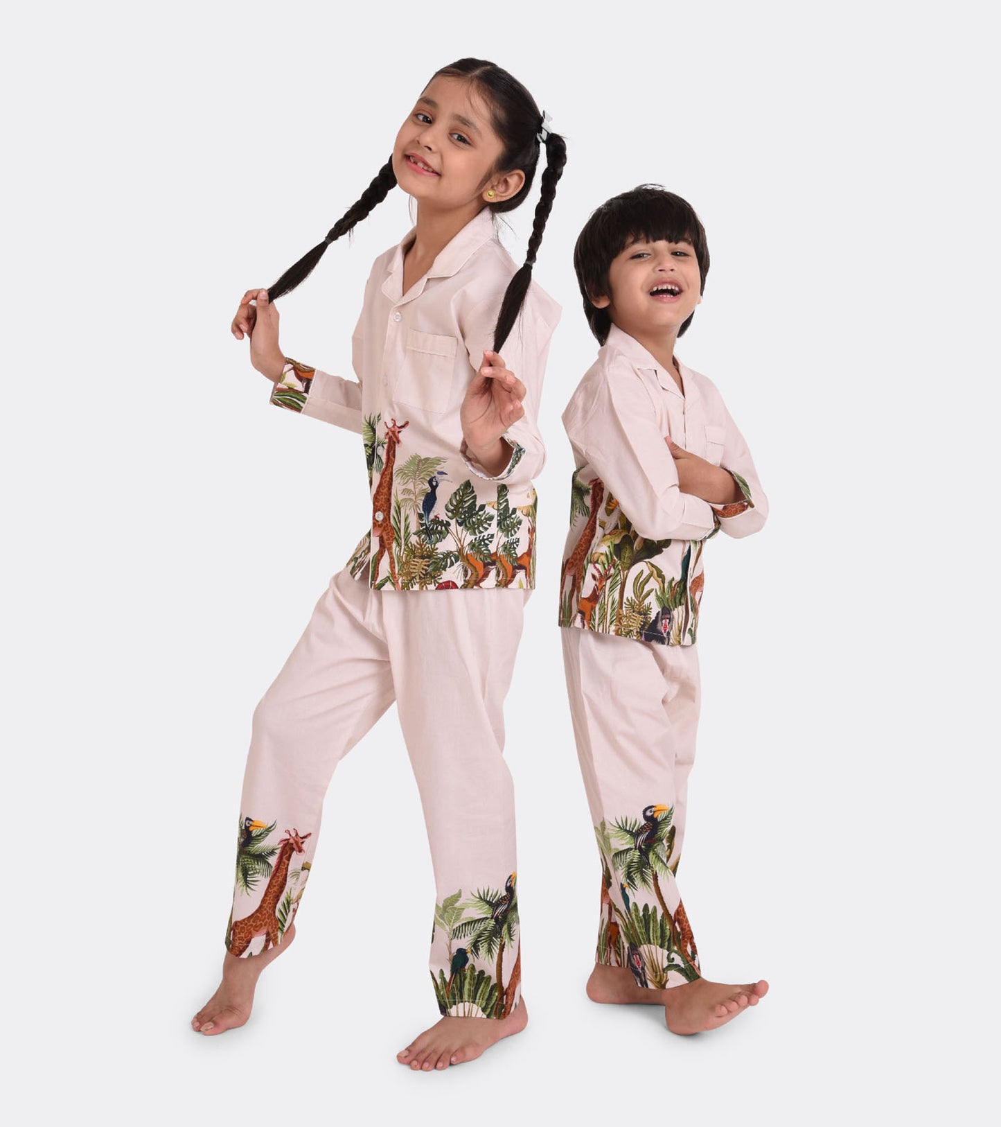 Tropical Jungle Printed Night Suit Set