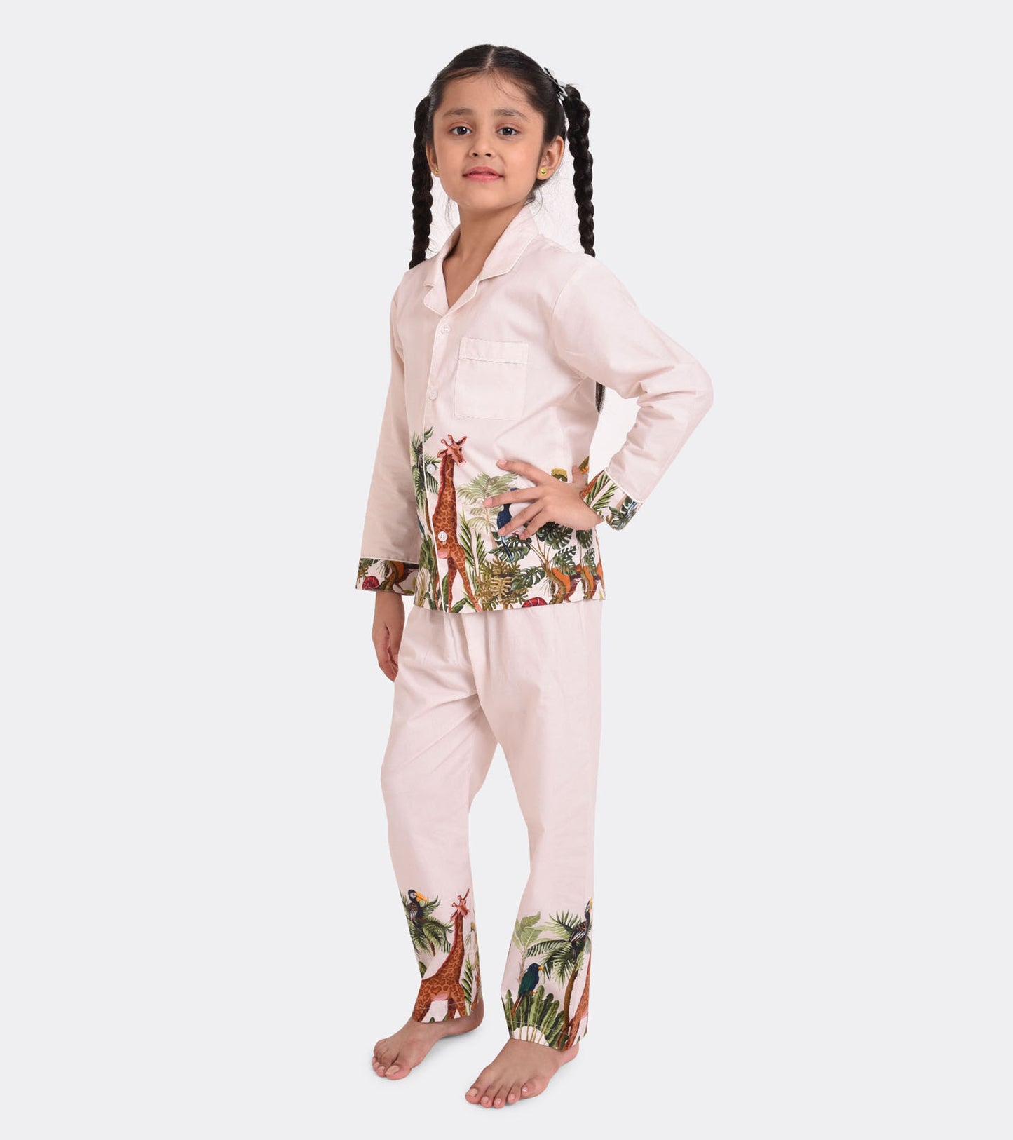 Tropical Jungle Printed Night Suit Set