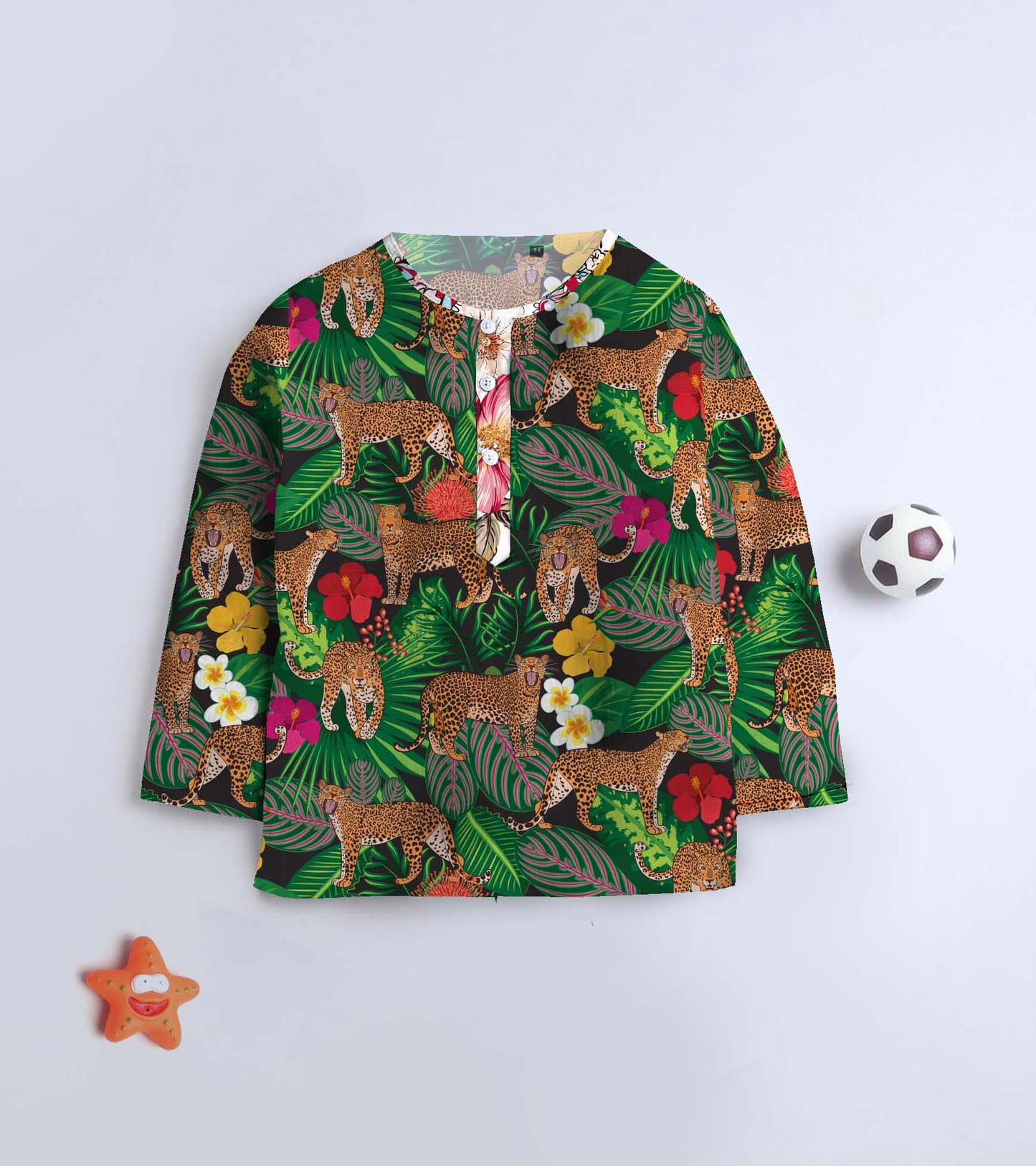 Tropical Tiger Printed Pyjama Kurta Set