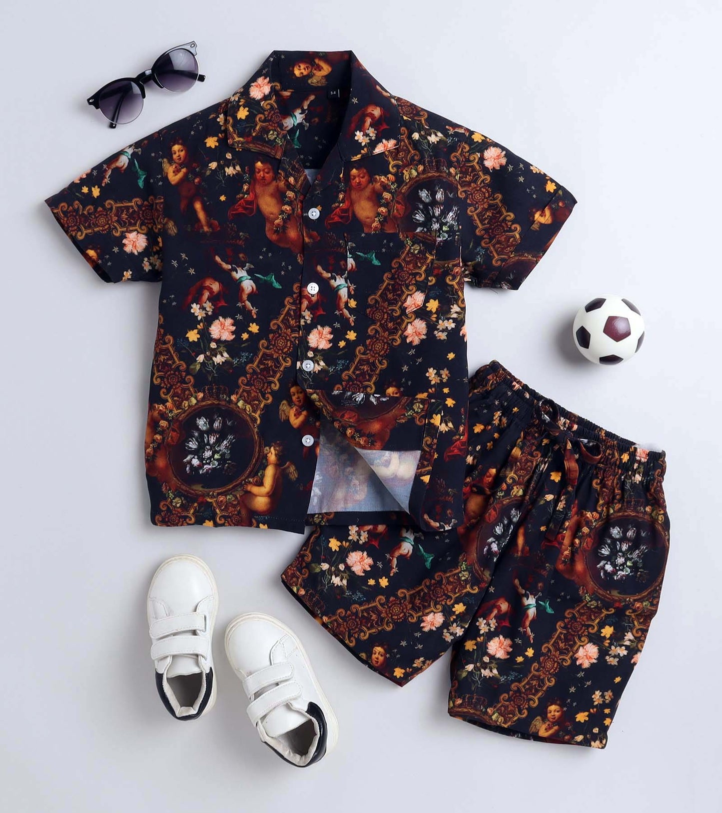 Vatican Baby Painting Printed Boys Co ord Set