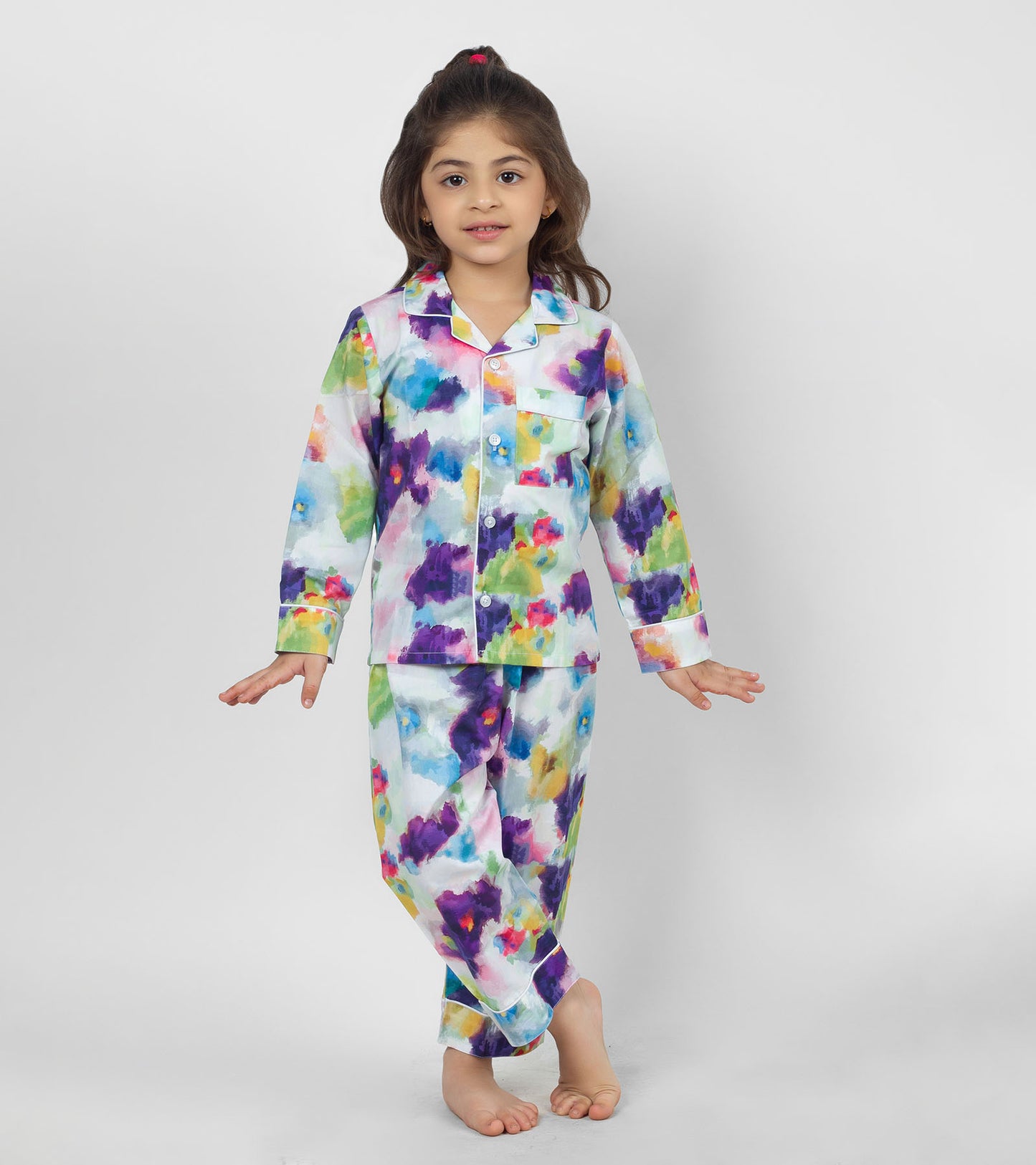 Violet Magic Printed Girls Nightsuit Set