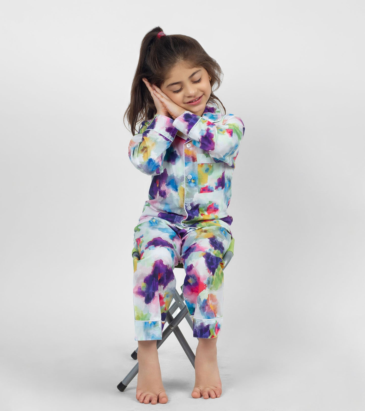 Violet Magic Printed Girls Nightsuit Set