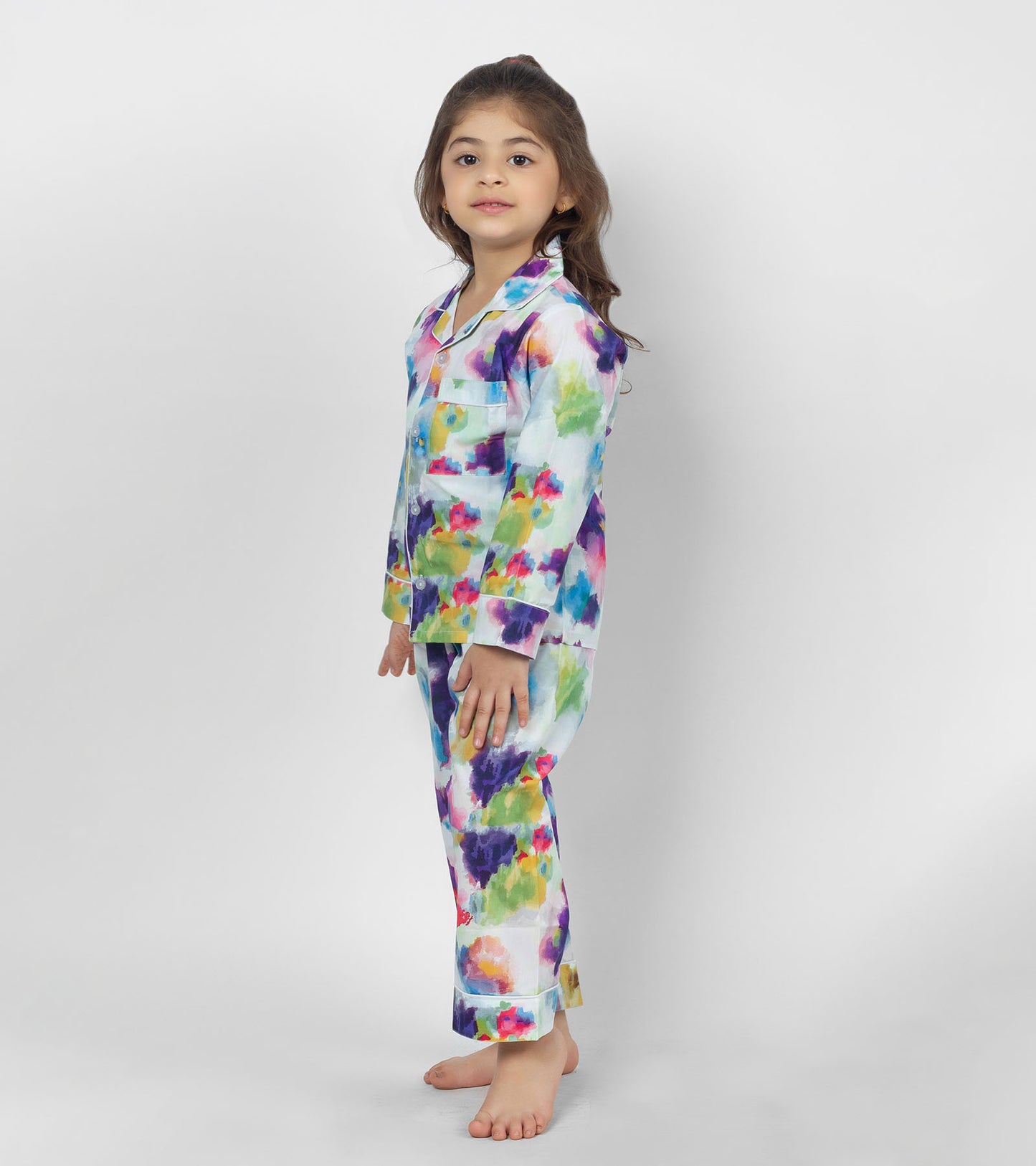 Violet Magic Printed Girls Nightsuit Set