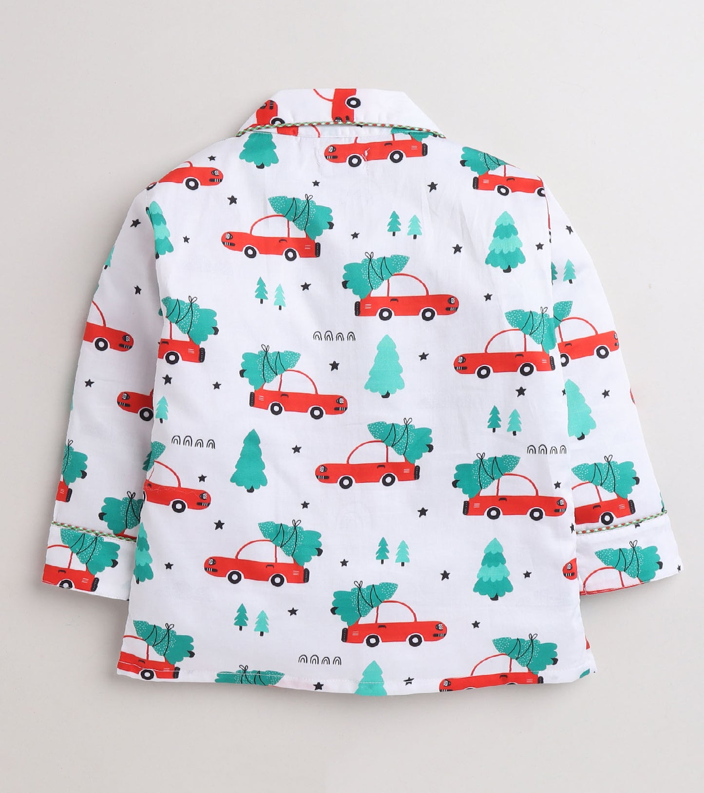 White Printed Christmas Nightsuit Set