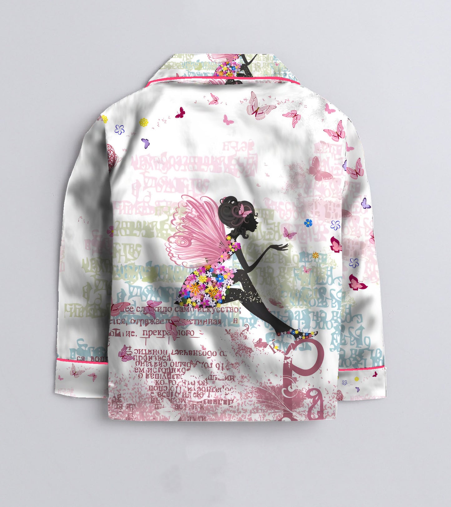 Wings Printed Girls Pure Cotton Nightsuit Set