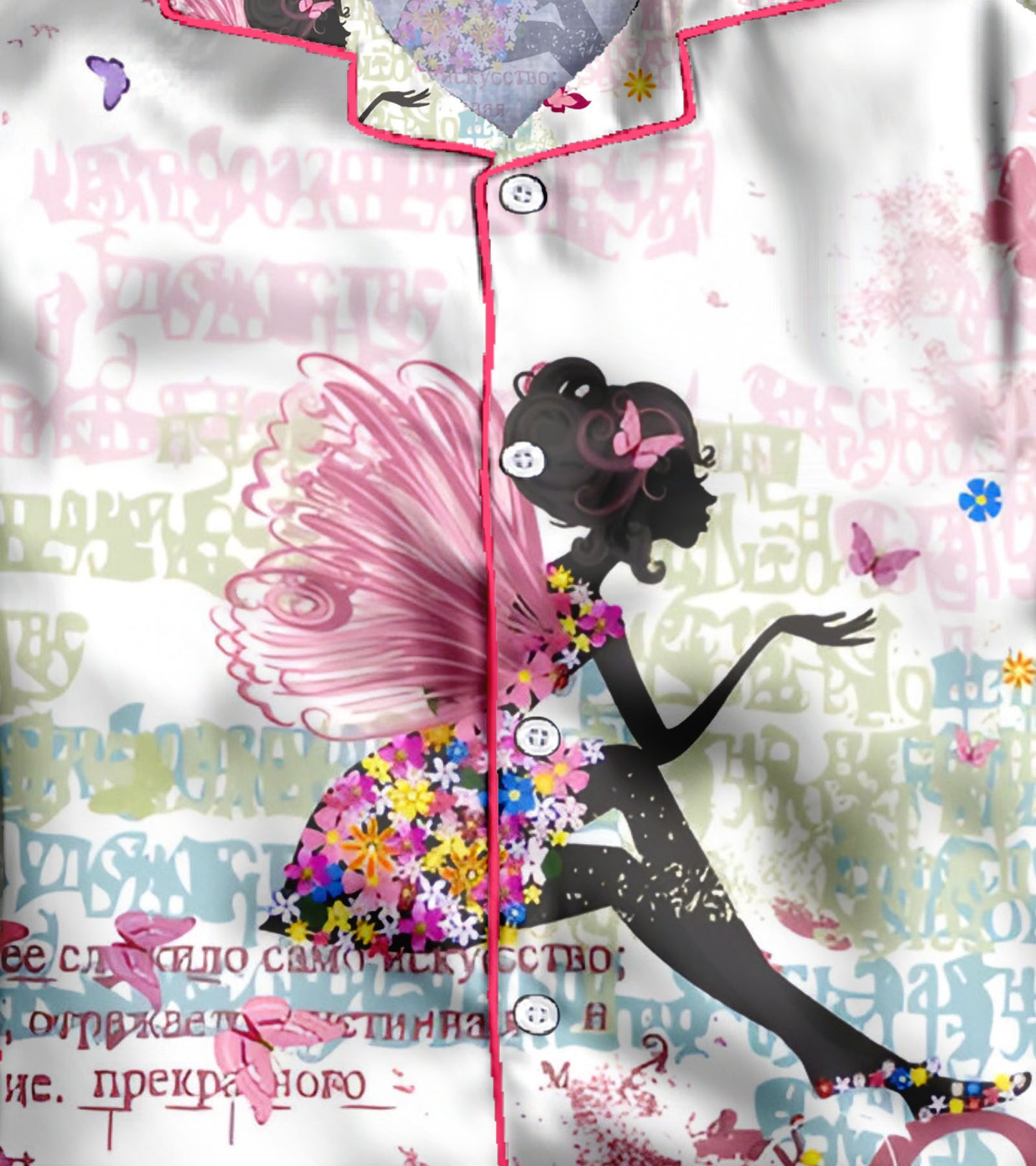 Wings Printed Girls Pure Cotton Nightsuit Set