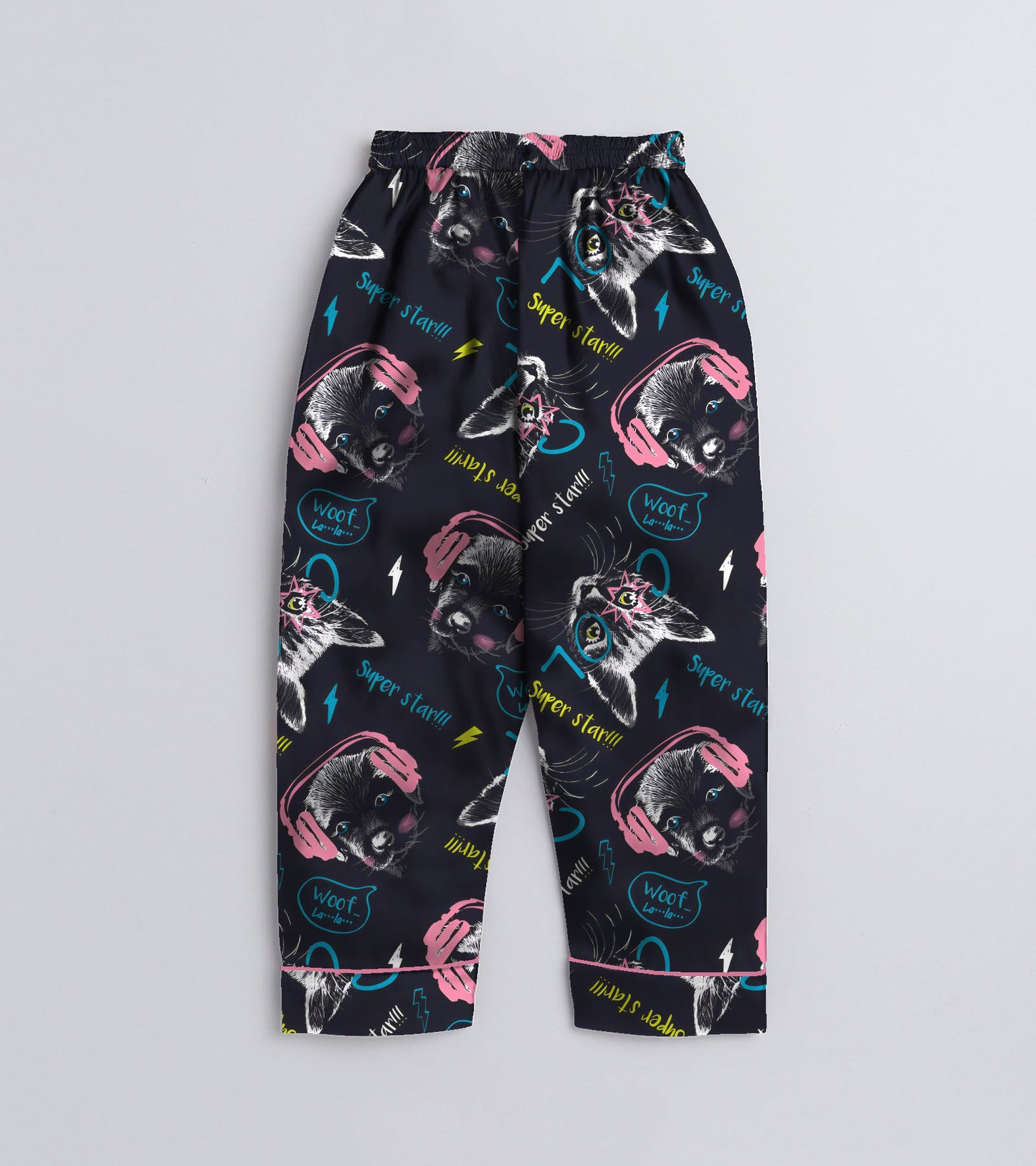 Woof Printed Girls Pure Cotton Nightsuit Set
