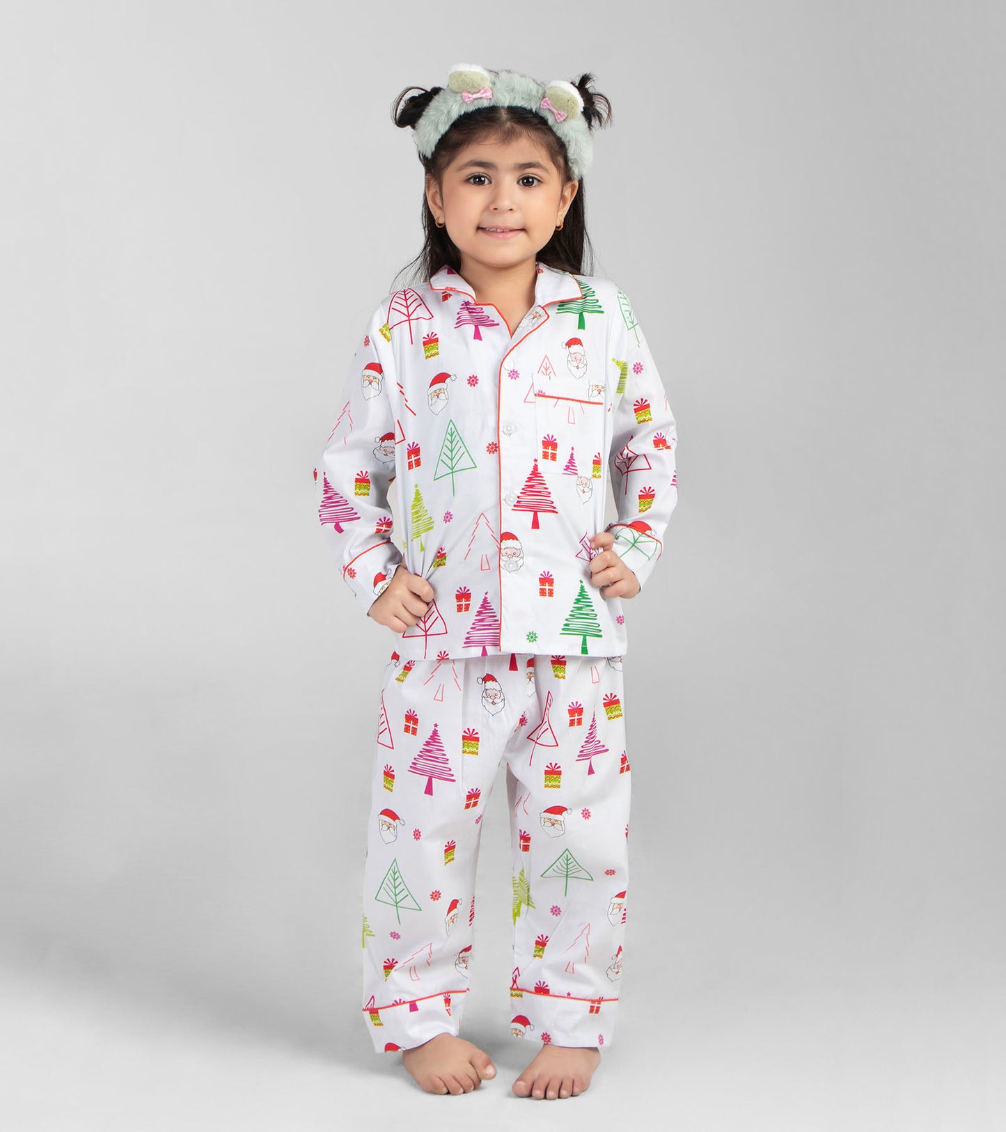 Xmas Tree  Christmas Printed Nightsuit Set